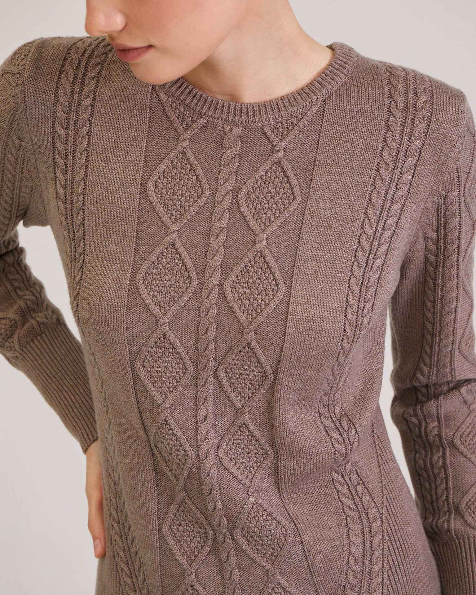 Knitted dress, Brown — photo 8