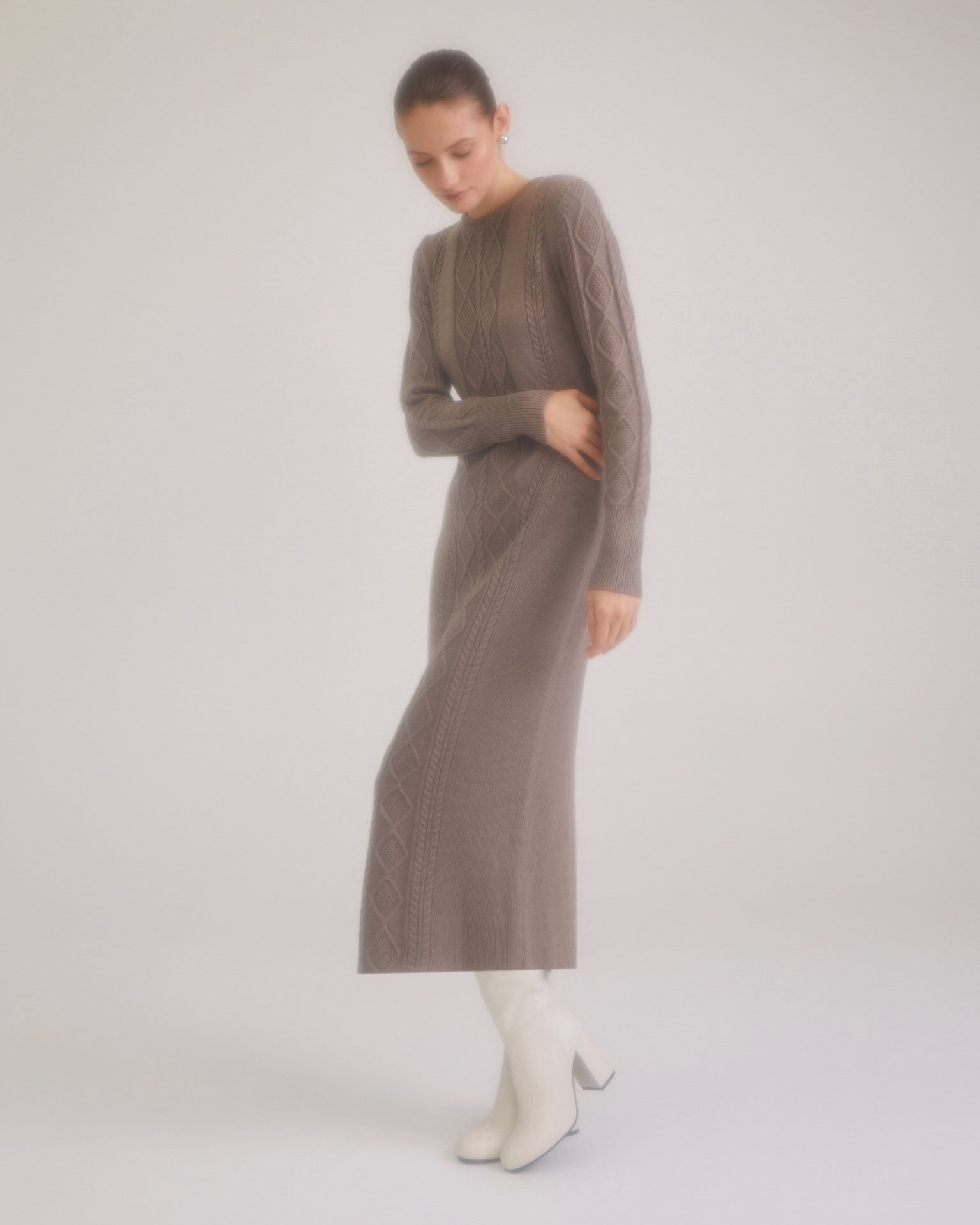 Knitted dress, Brown — photo 5