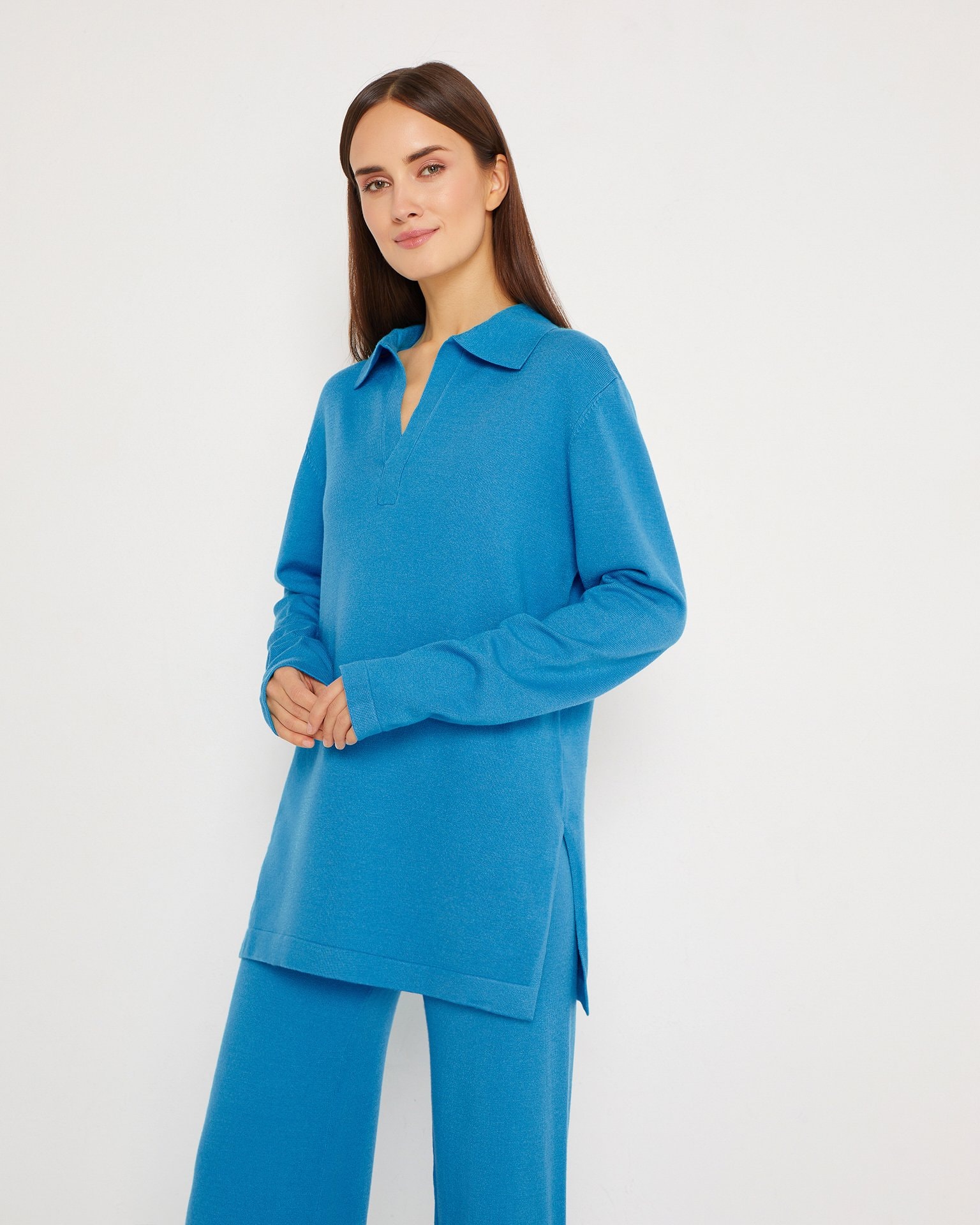 Viscose Trouser Suit, Powder Blue — photo 2