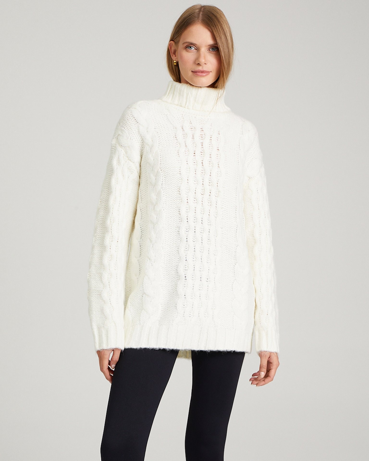 Cable-knit jumper, Milky — photo 9