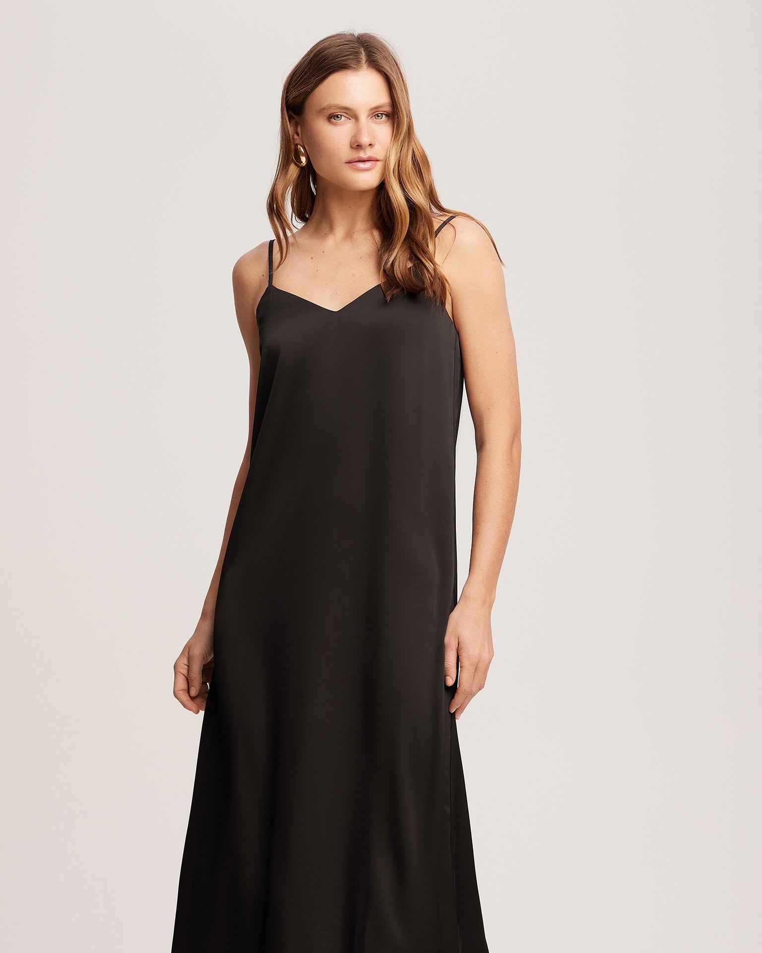 A black slip dress, Black — photo 2