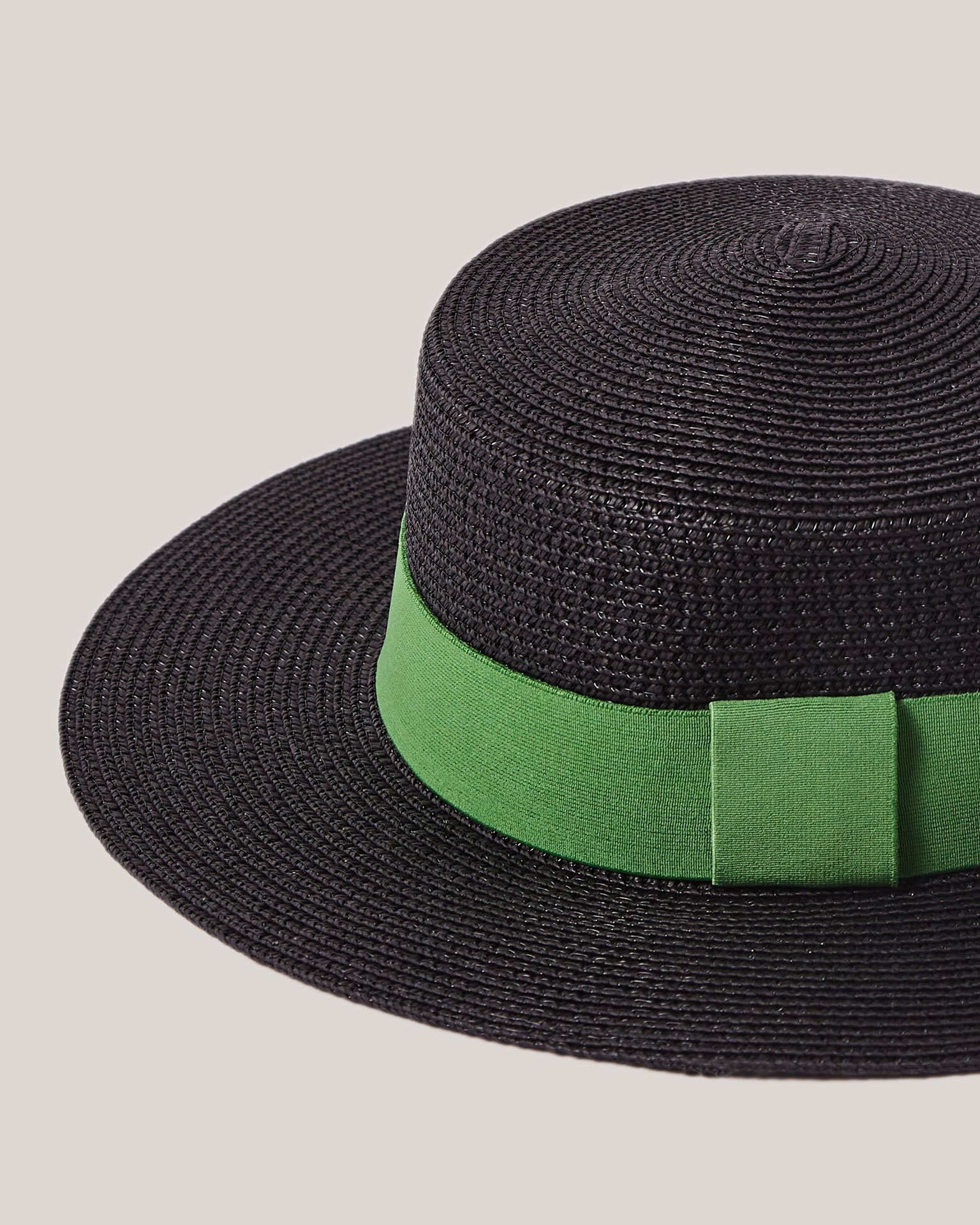 Woven black hat, Green — photo 2