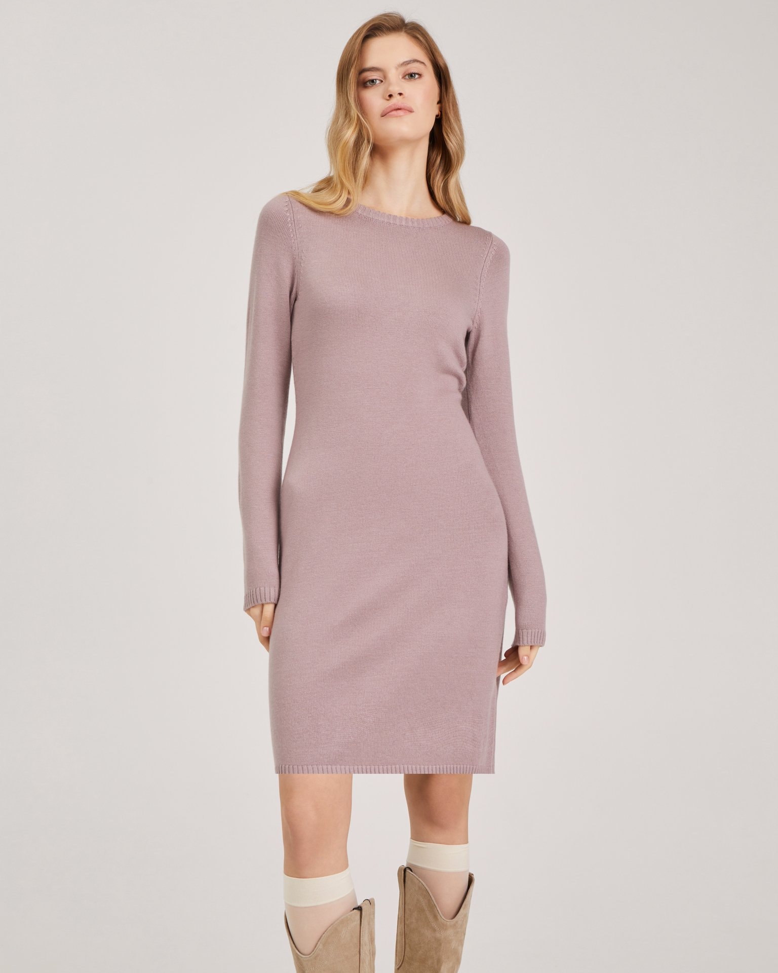 Knitted dress, Brown — photo 2
