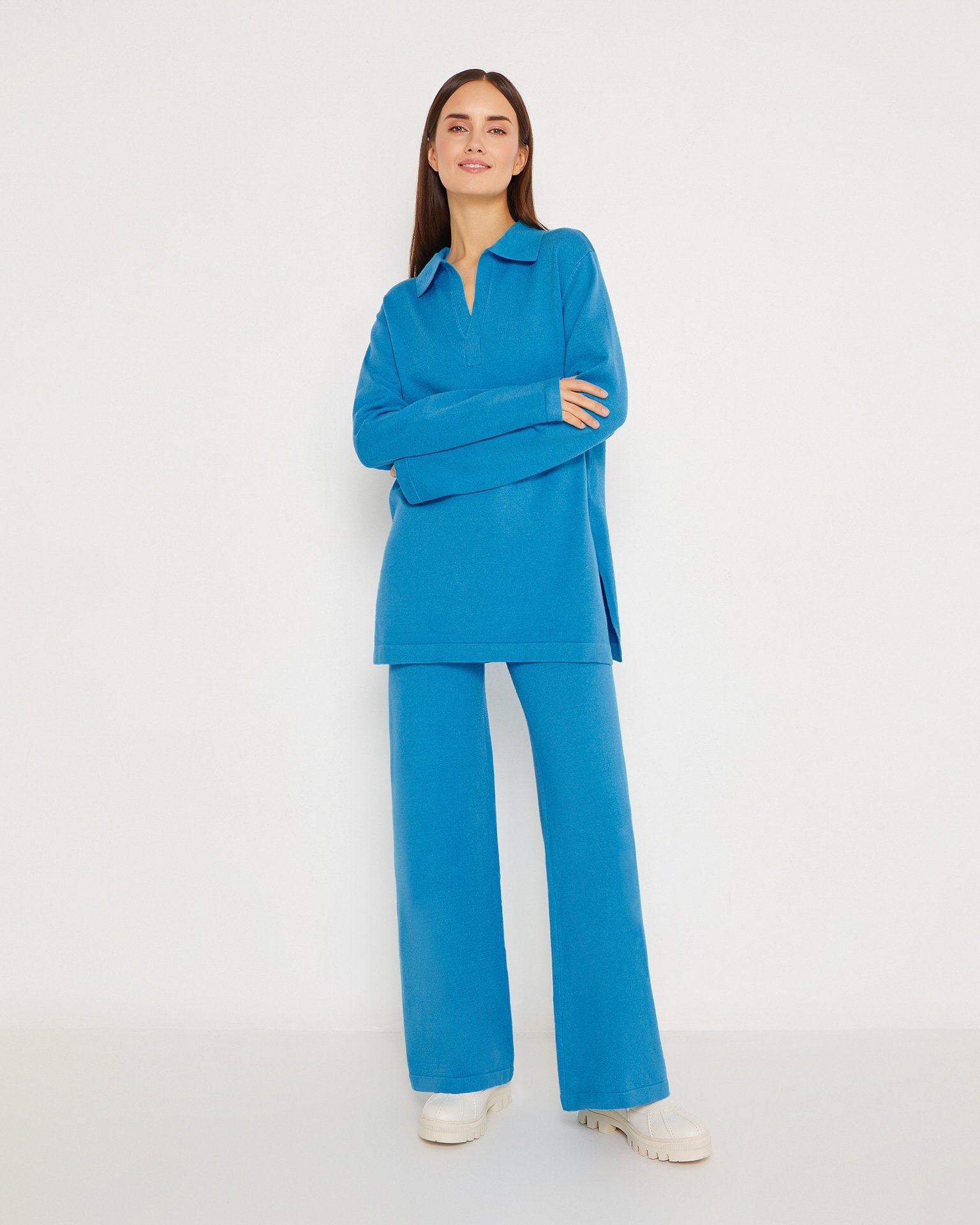 Viscose Trouser Suit, Powder Blue