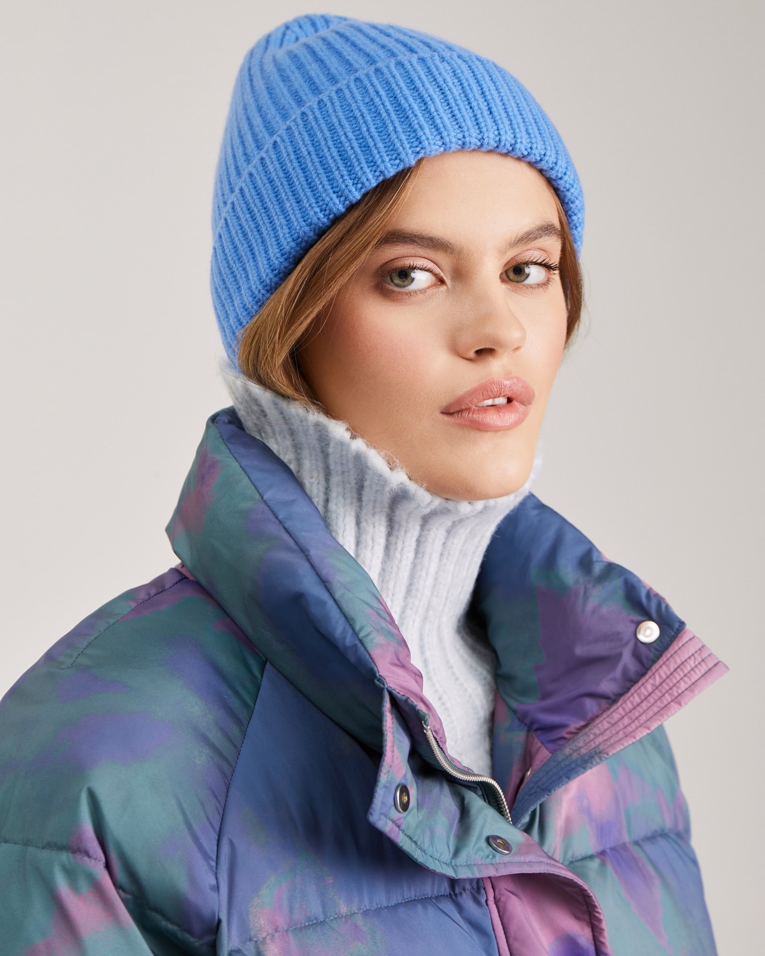 Wool and cashmere beanie, Sky Blue — photo 2