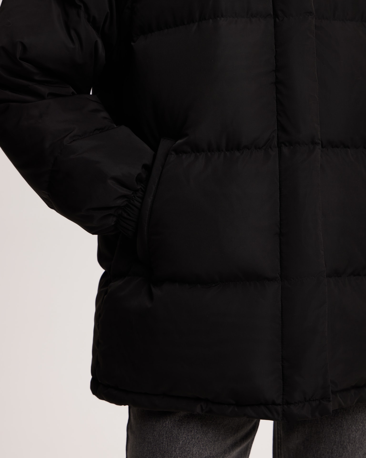 Longline jacket in black, Black — photo 7