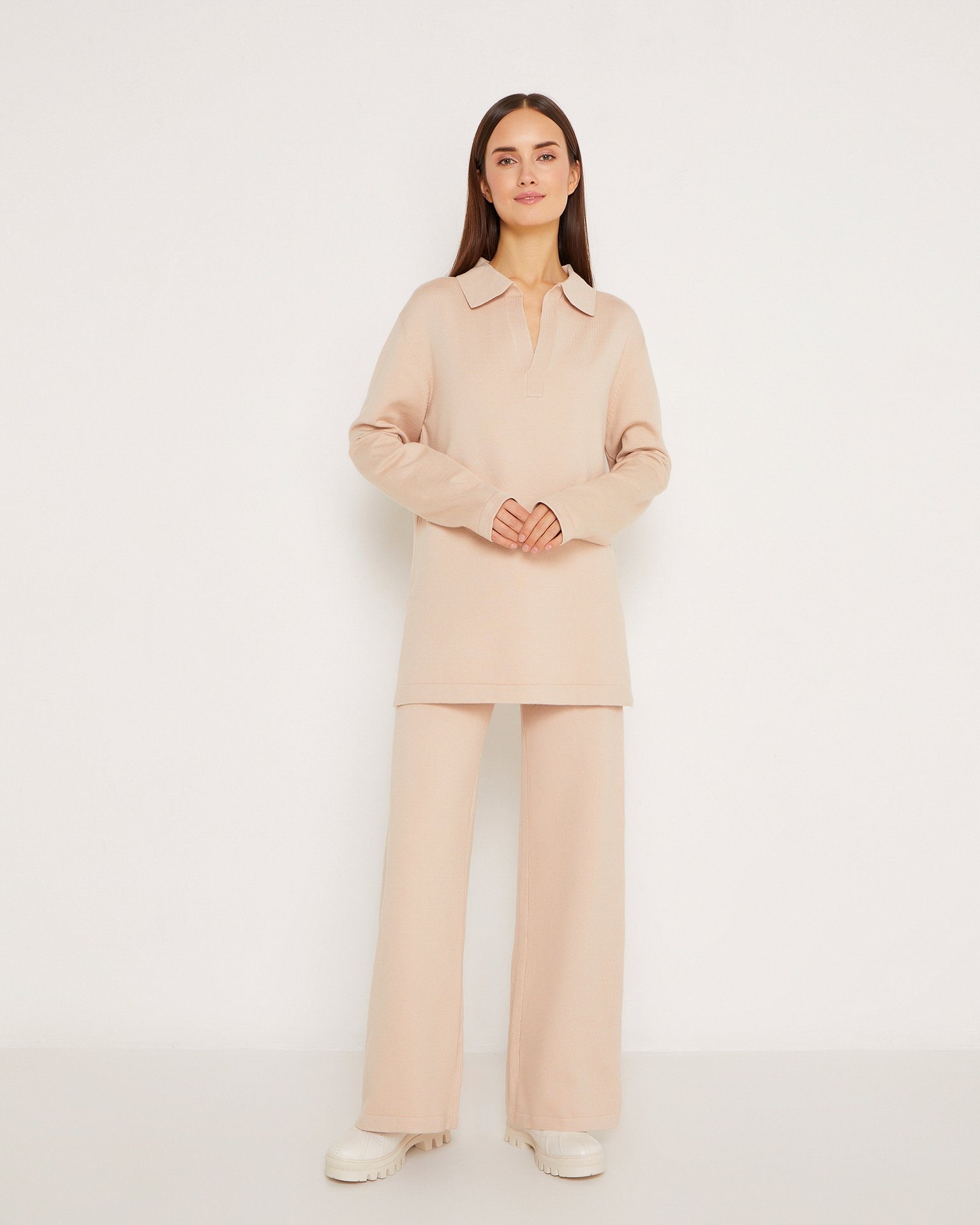 Suit with Jumper and Trousers, Beige