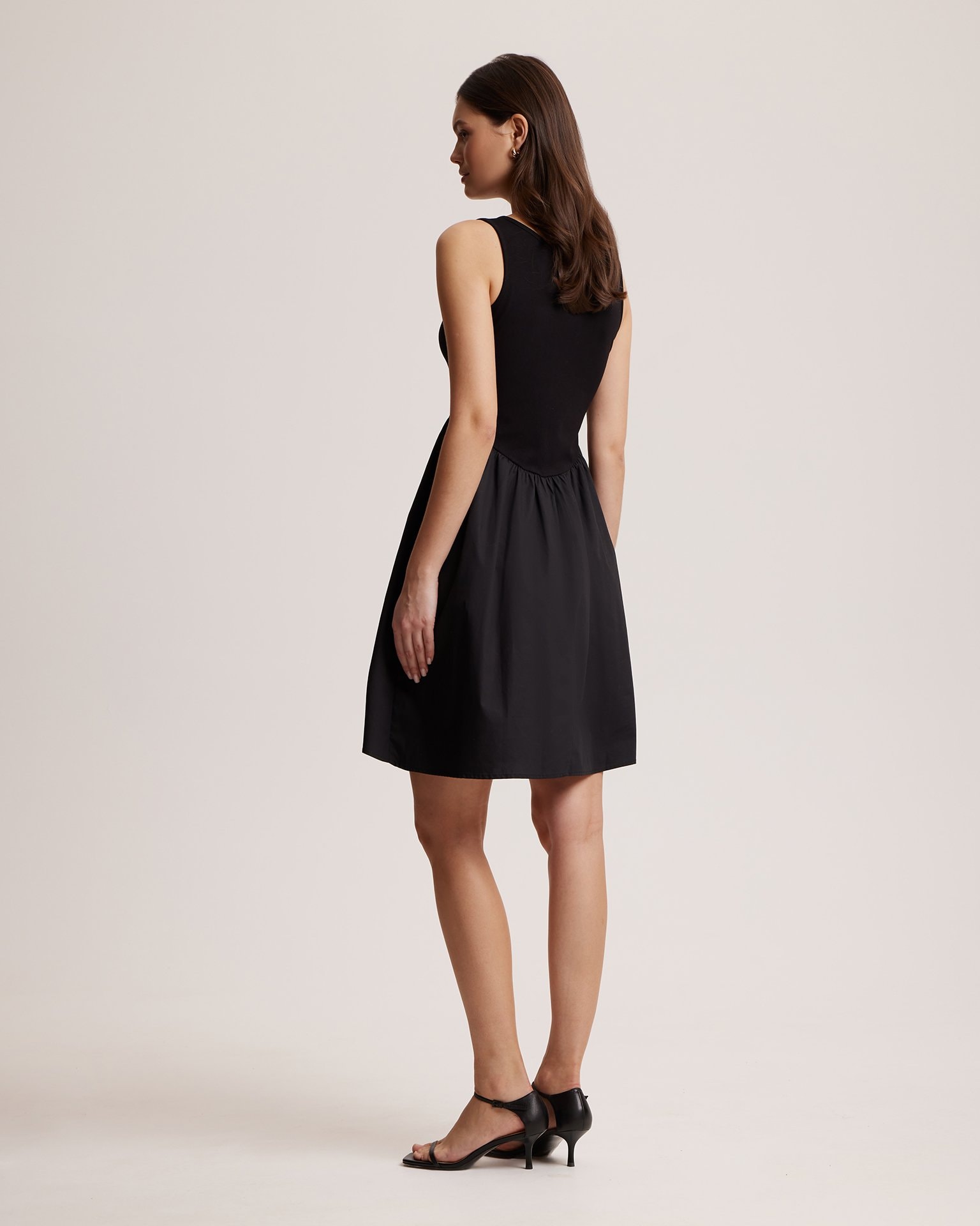 Black Pinafore Dress, Black — photo 4