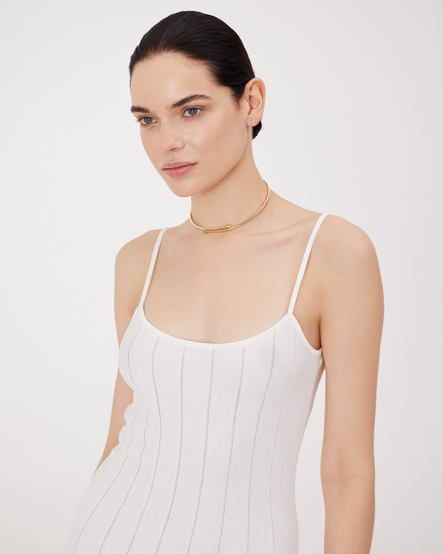 Spaghetti strap dress, White — photo 6