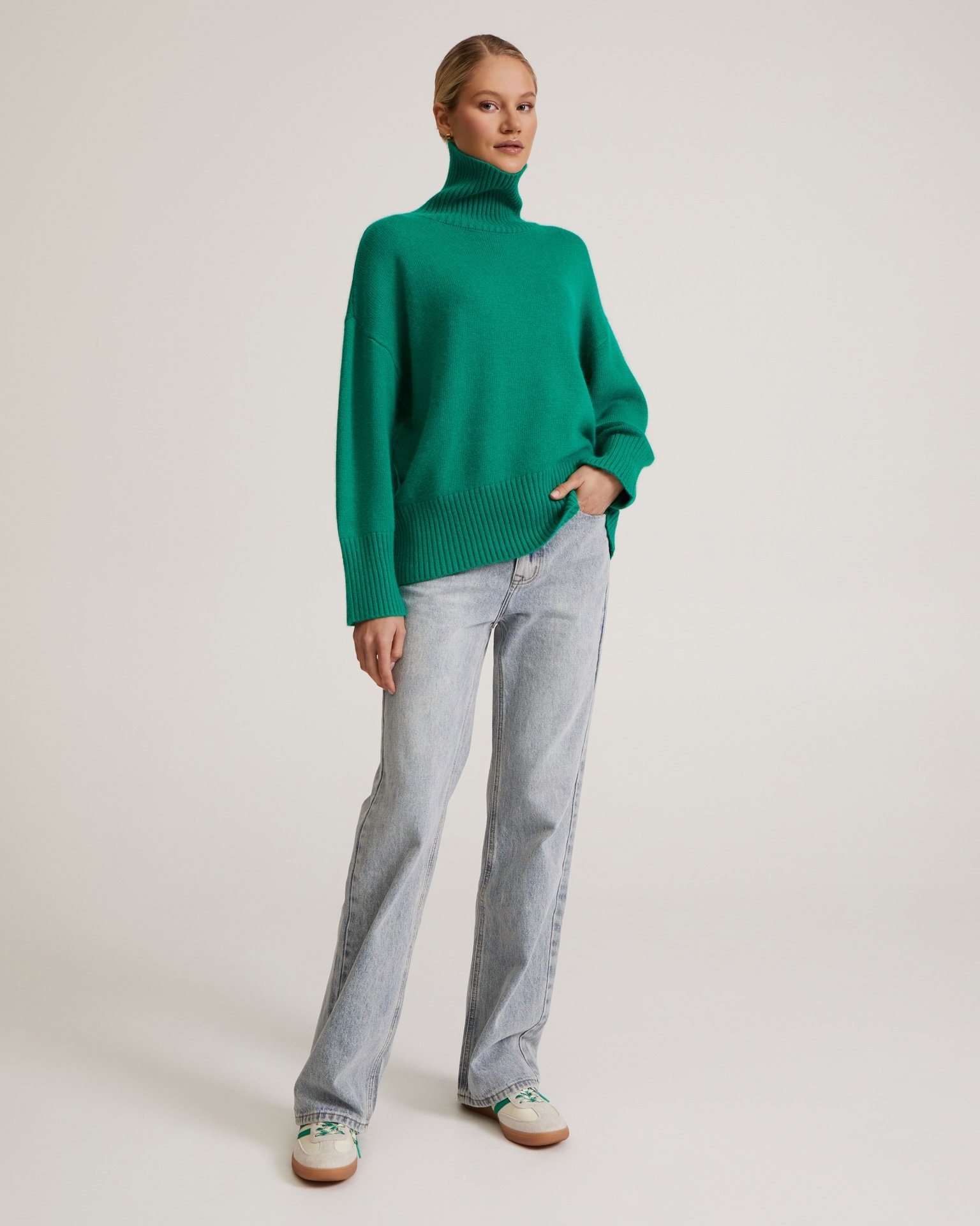 Green high-neck jumper, Green — photo 4