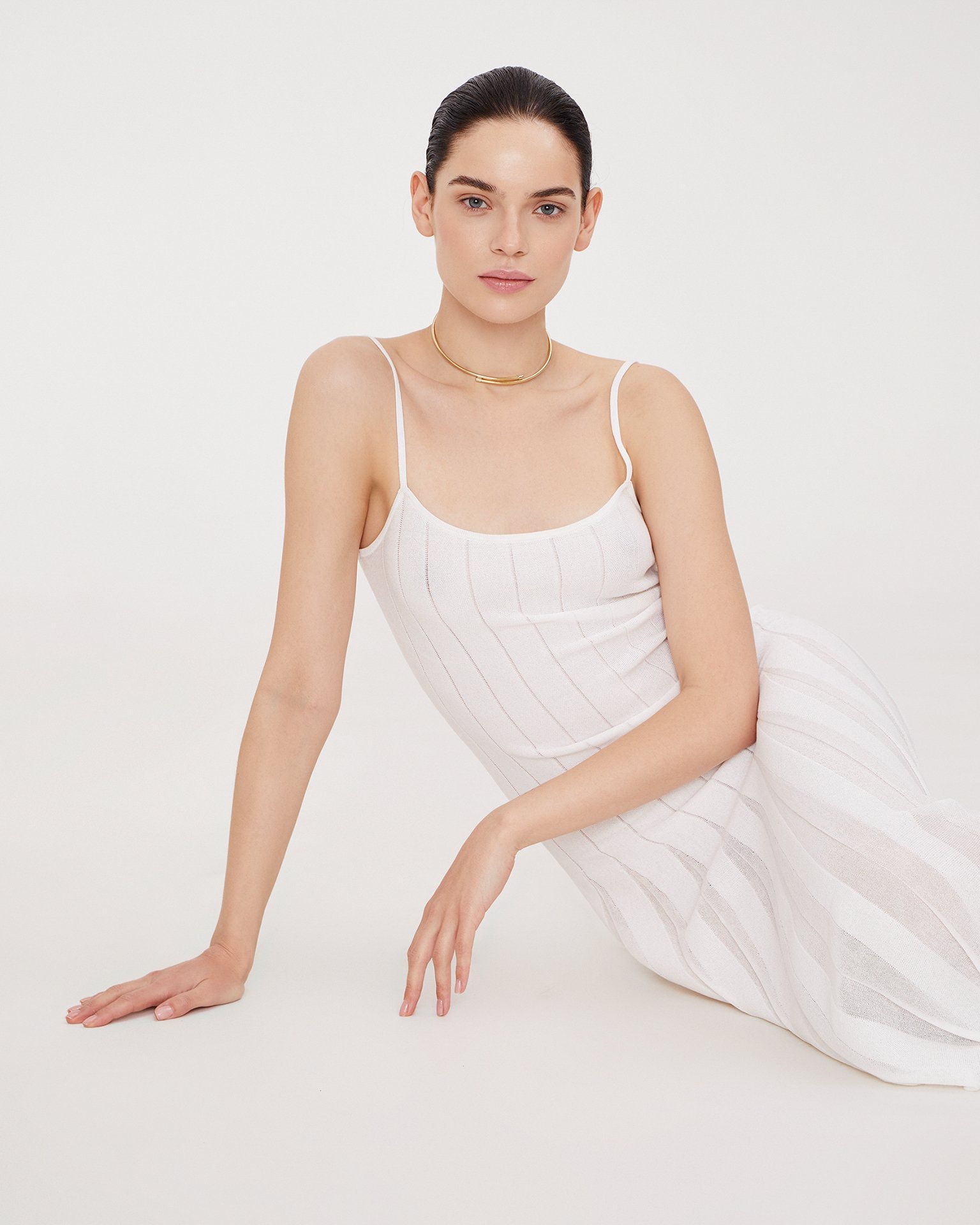 Spaghetti strap dress, White — photo 5