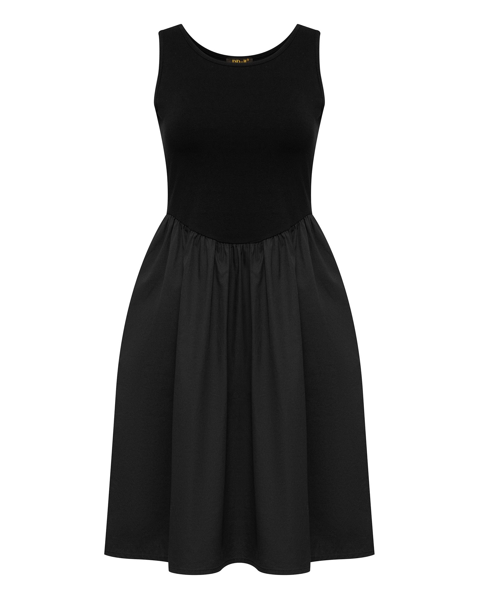 Black Pinafore Dress, Black — photo 8