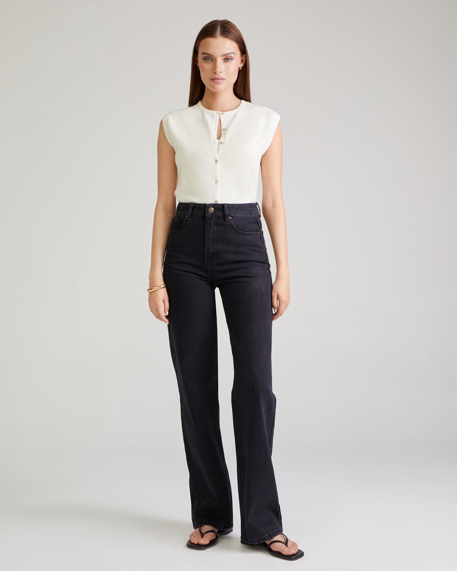 Straight-leg jeans in black, Black — photo 2