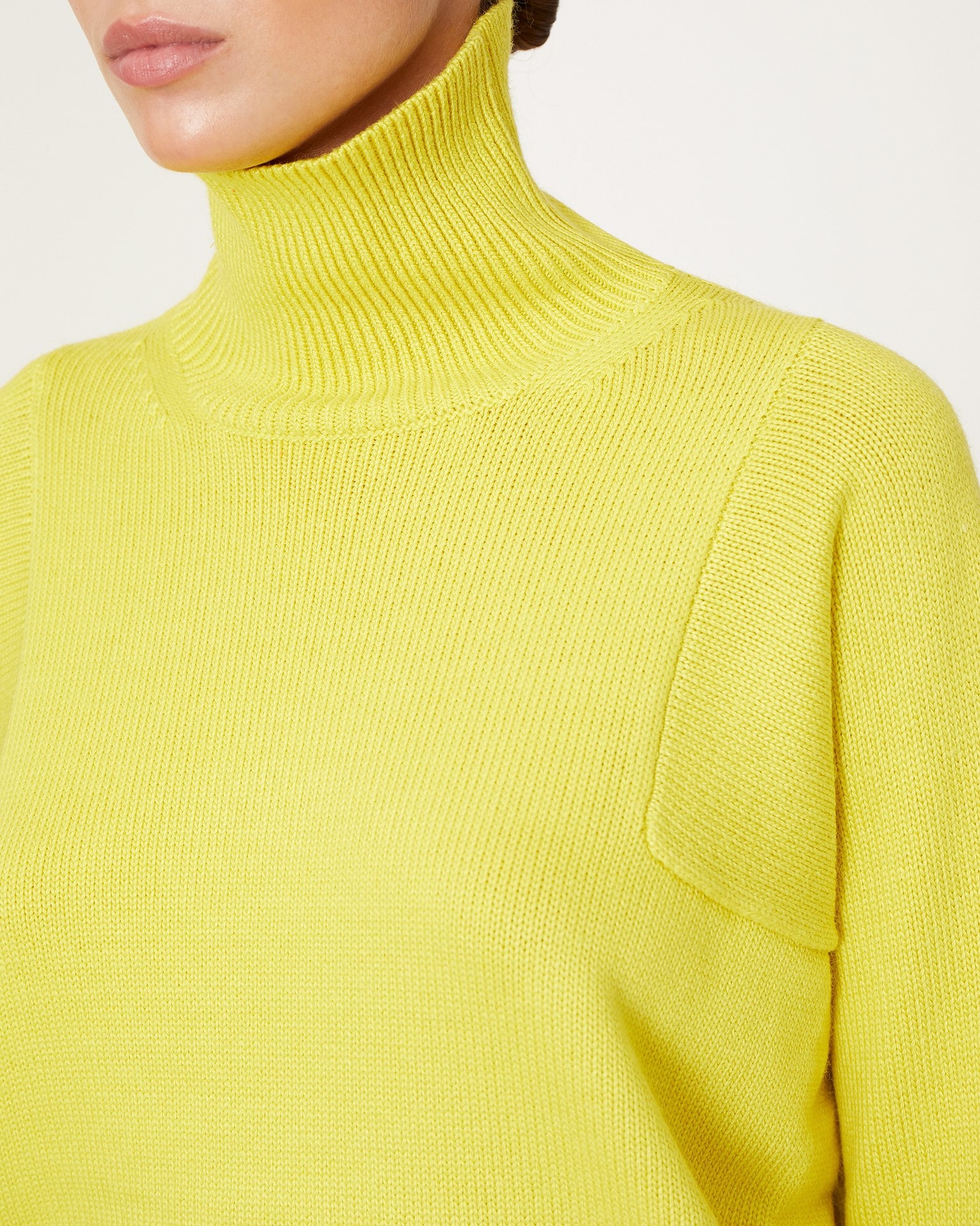 Basic roll neck jumper in yellow