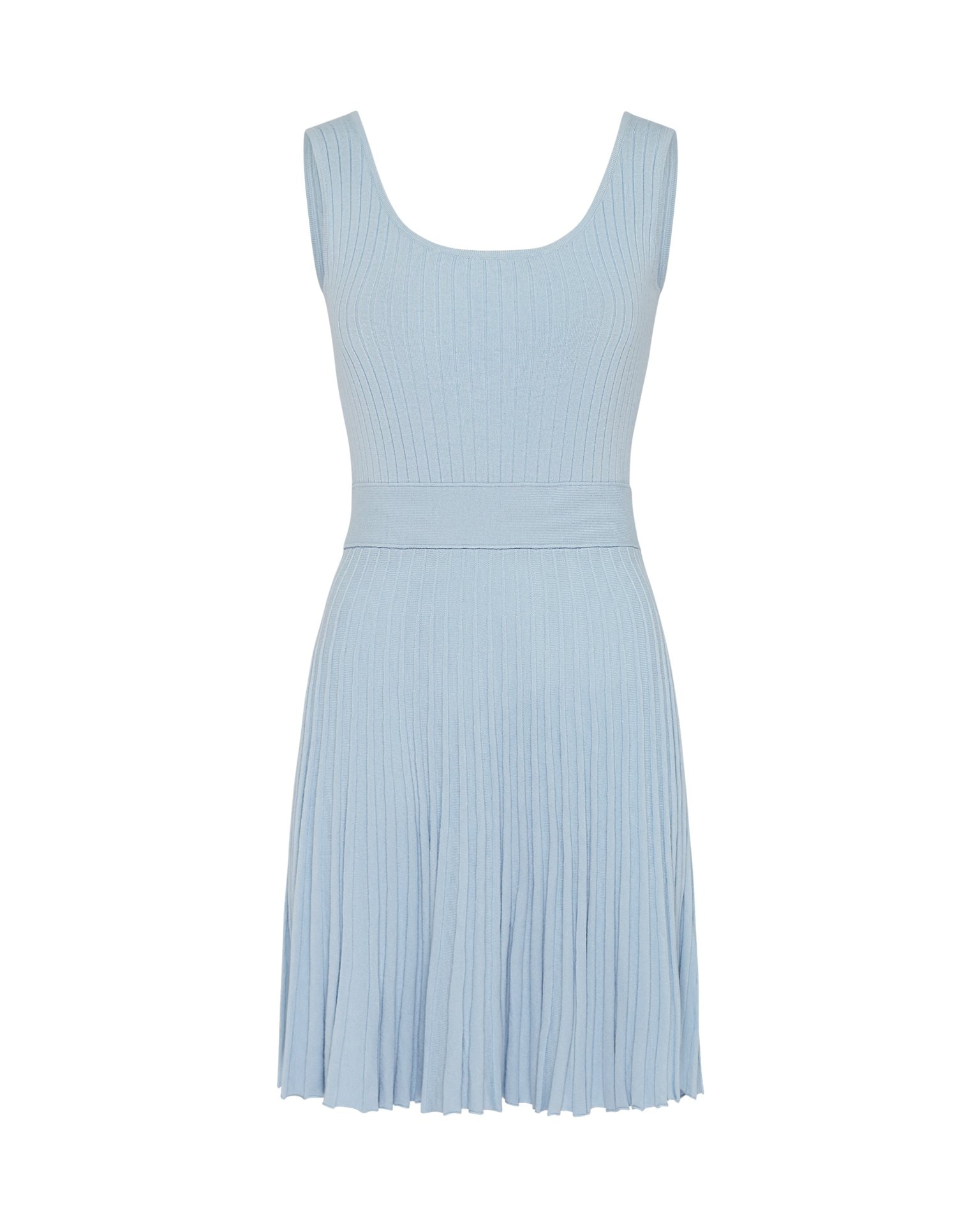 Dress with a pleated skirt, Blue — photo 6