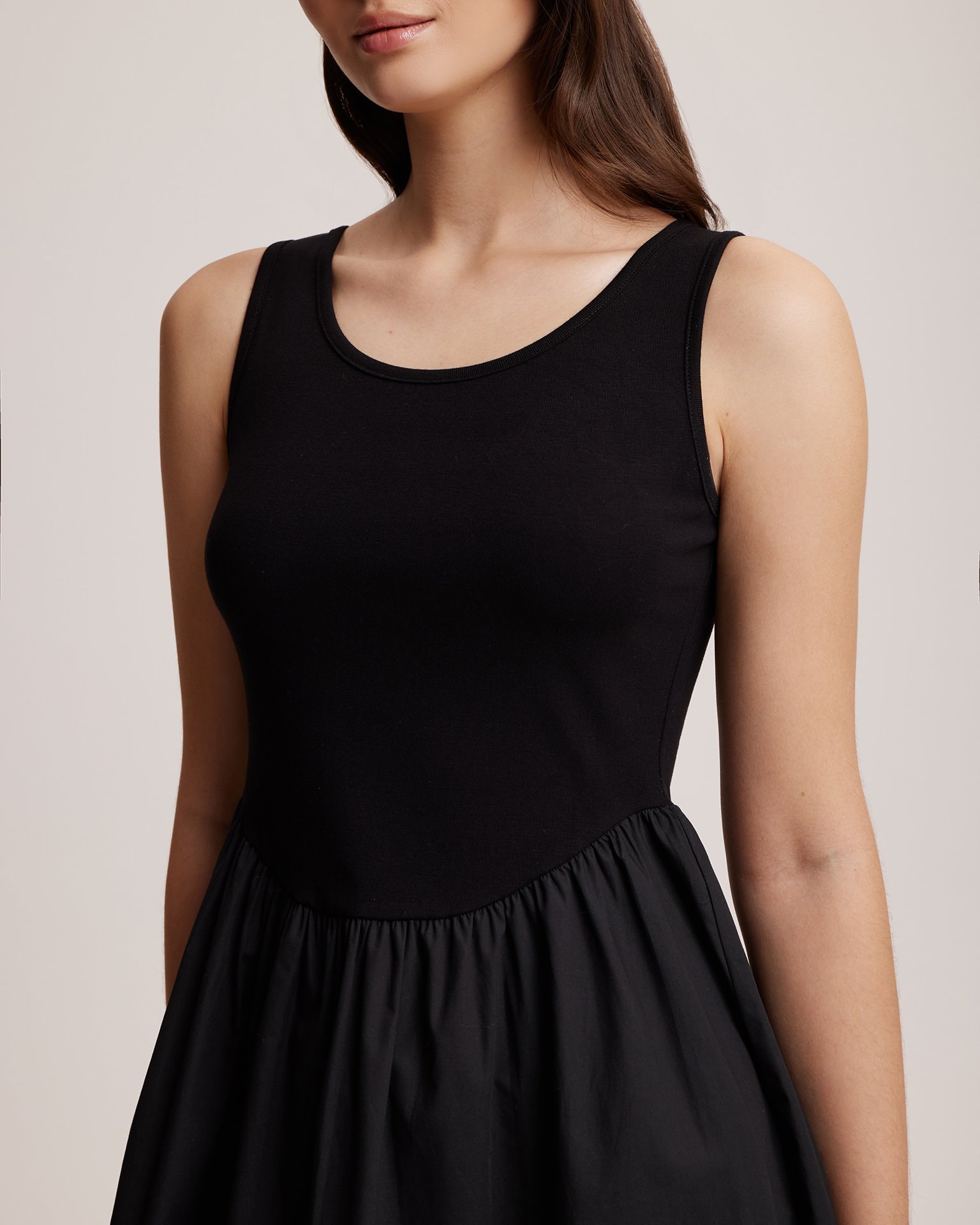 Black Pinafore Dress, Black — photo 7