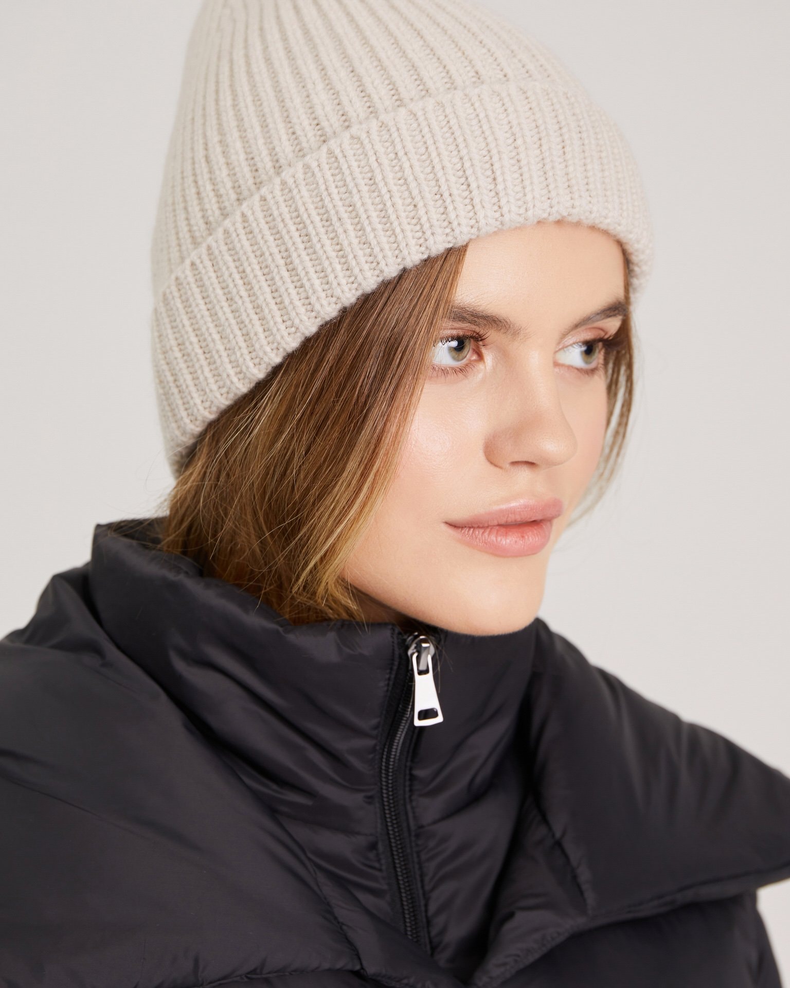 Wool and Cashmere Beanie, Beige — photo 4