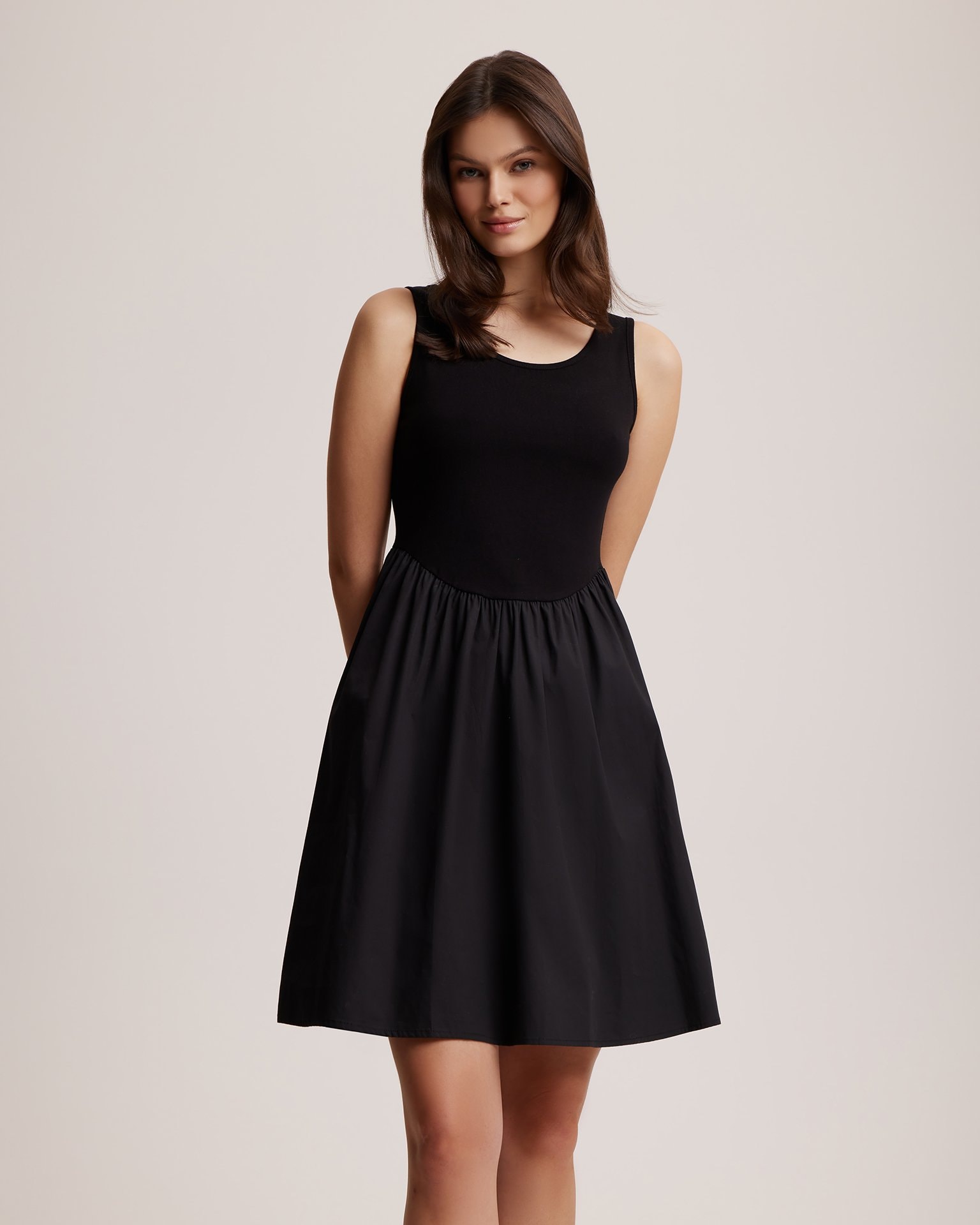 Black Pinafore Dress, Black