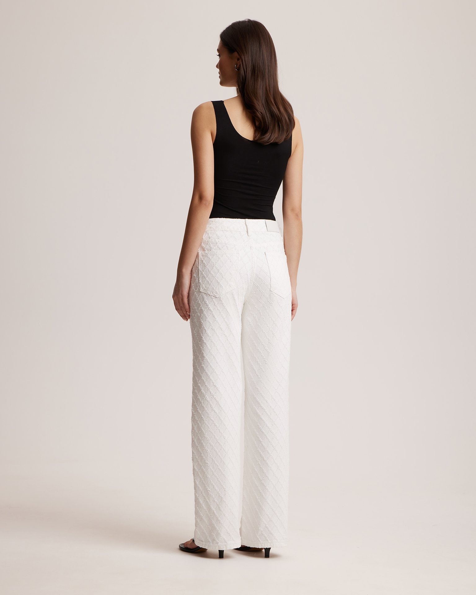 Textured jeans, white — photo 3
