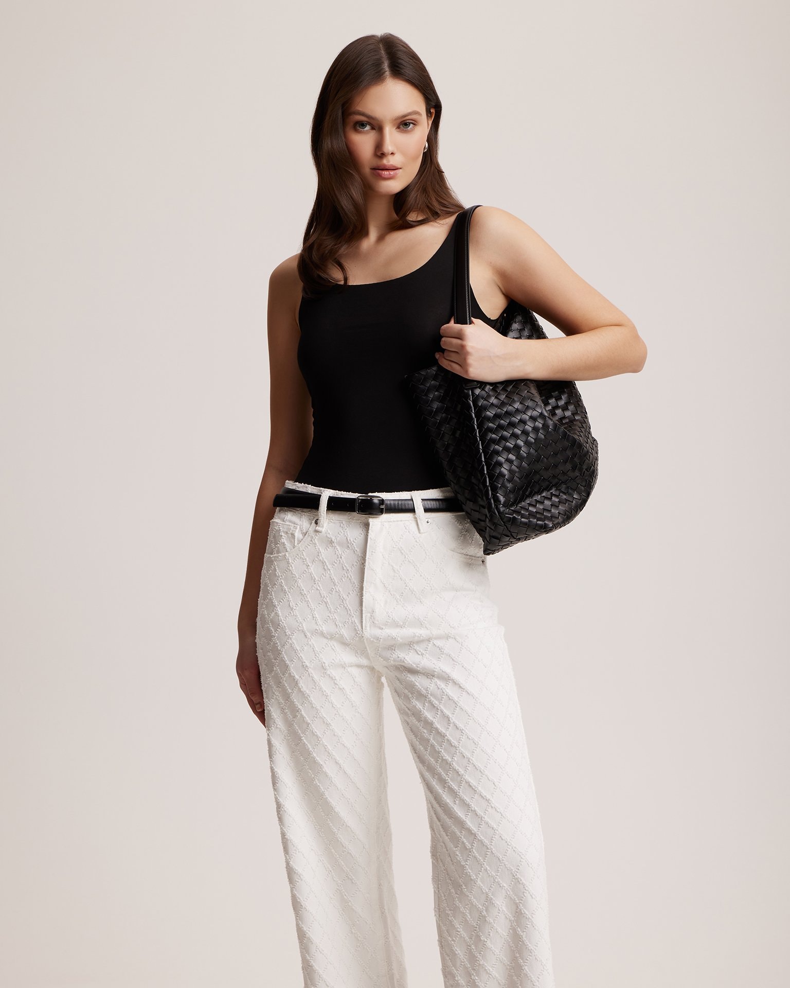 Textured jeans, white — photo 2