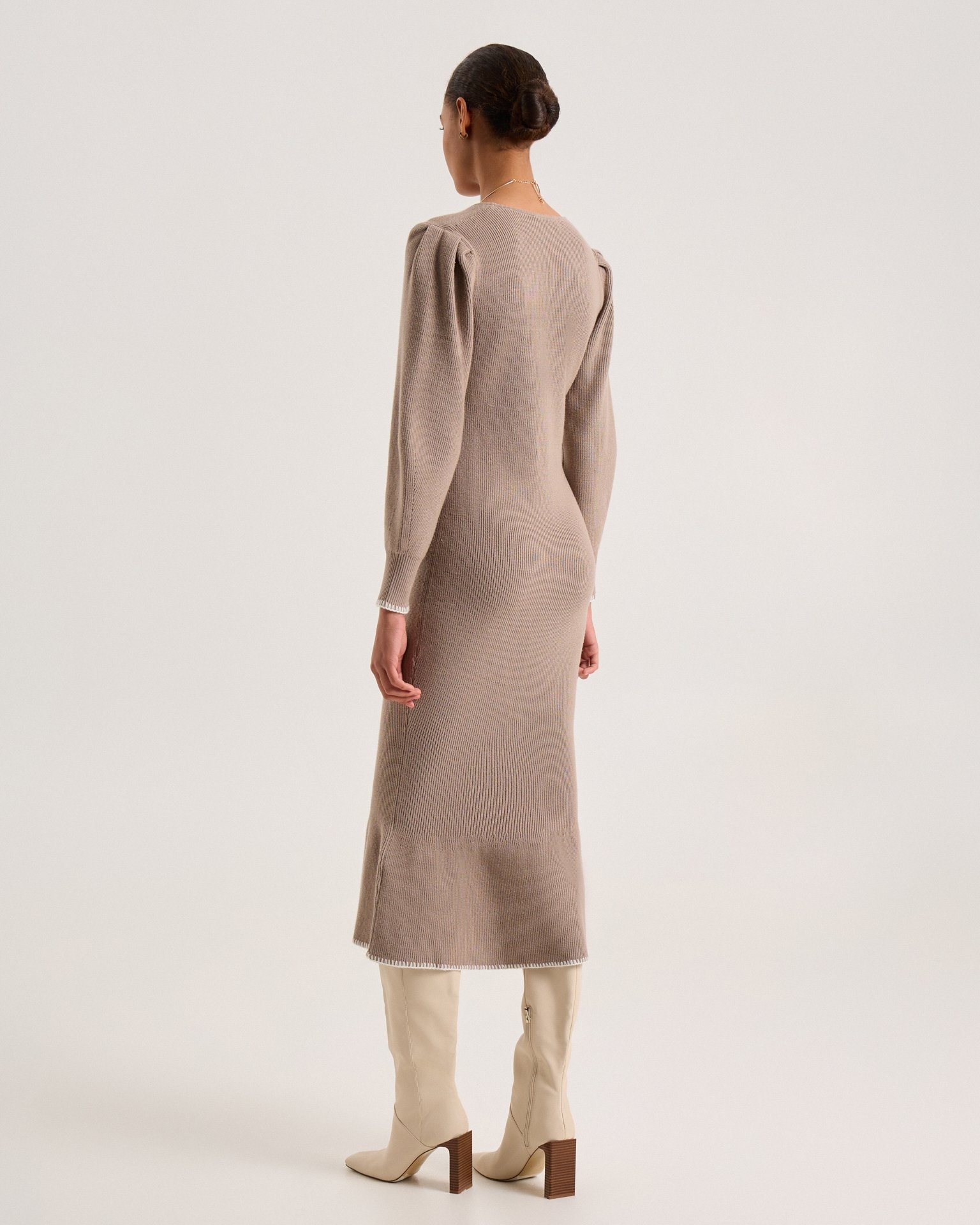 Mermaid dress, Beige — photo 7