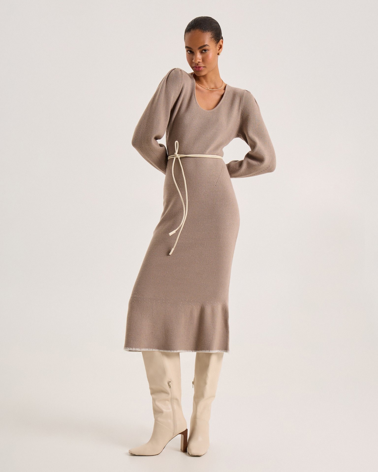 Mermaid dress, Beige — photo 6