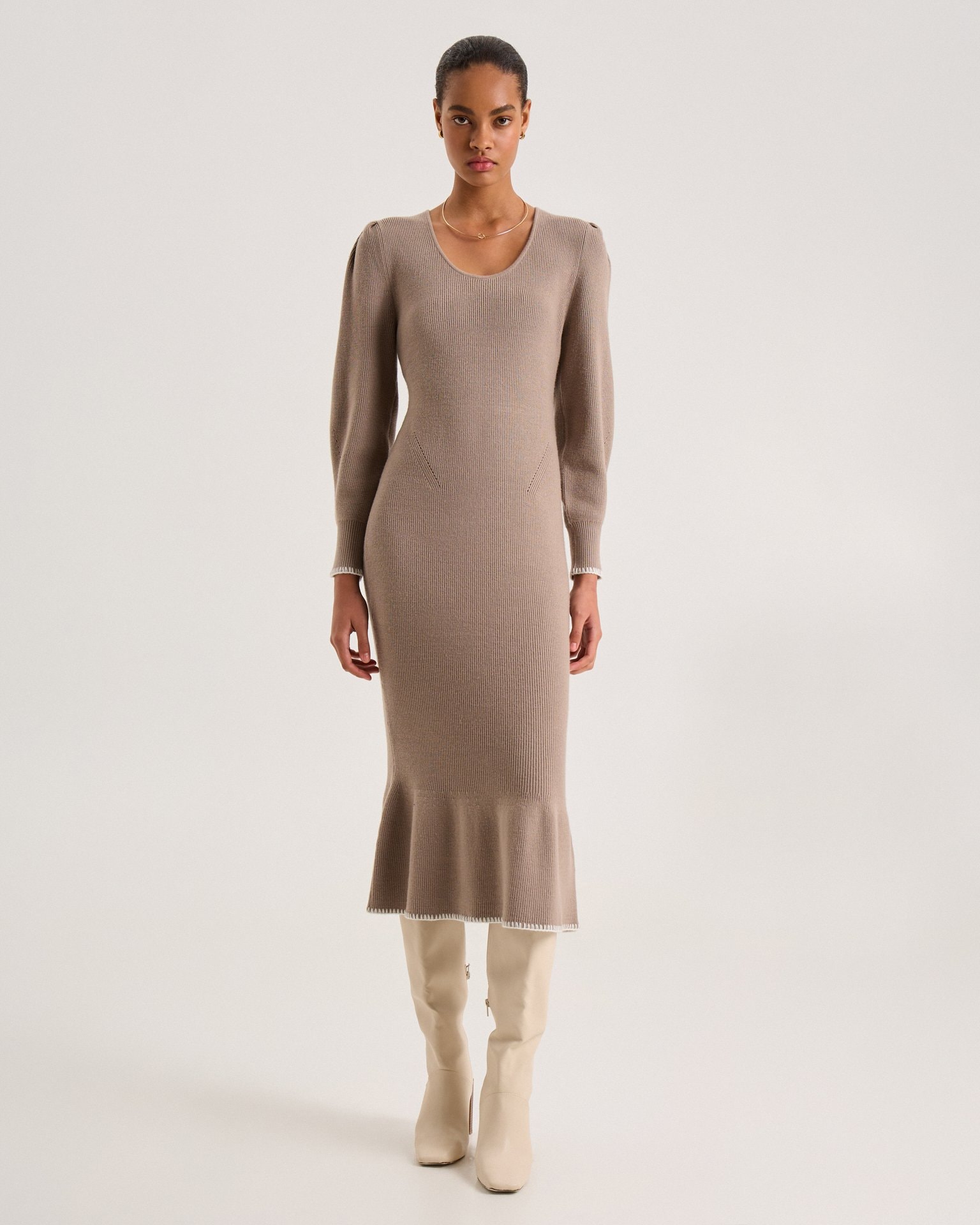 Mermaid dress, Beige — photo 4
