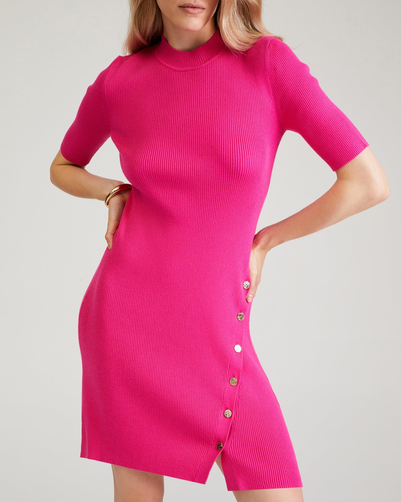 Knitted dress, Fuchsia — photo 6
