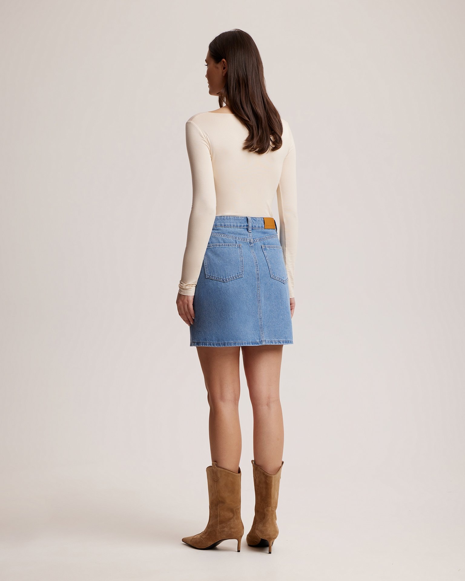 Denim mini skirt, Dark Blue — photo 3