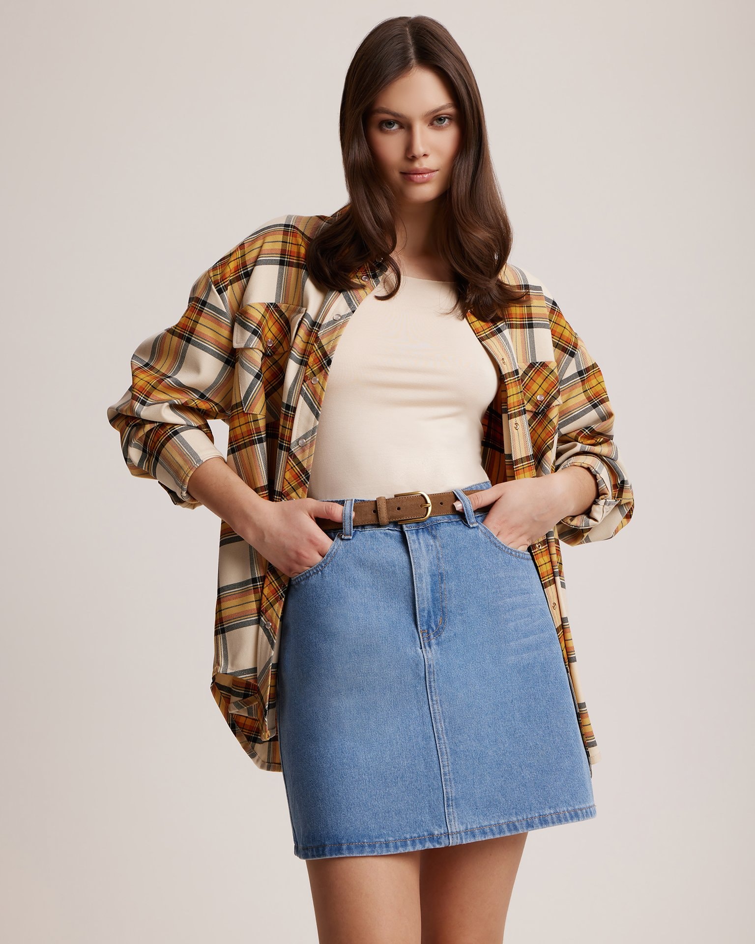 Denim mini skirt, Dark Blue