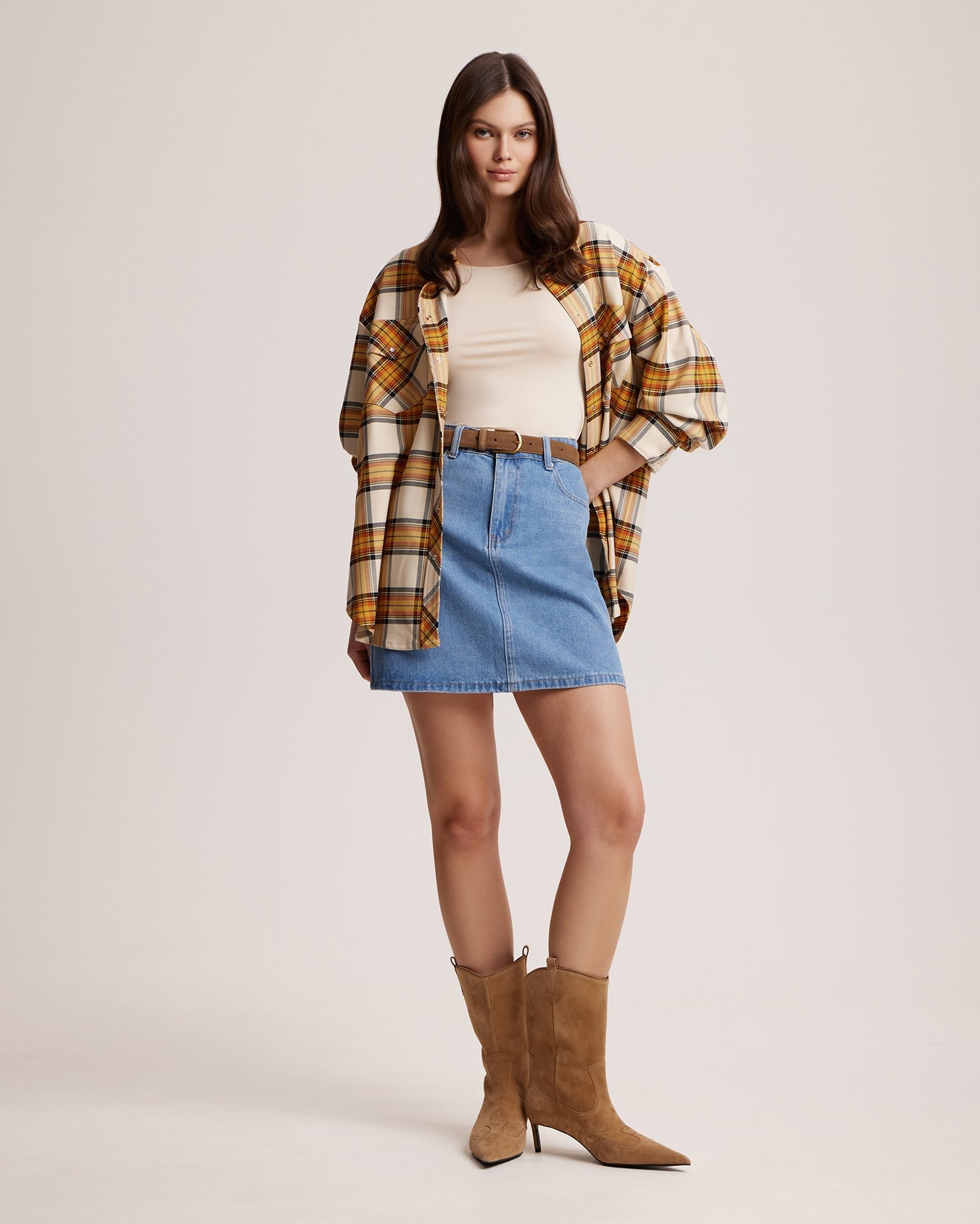Denim mini skirt, Dark Blue — photo 2