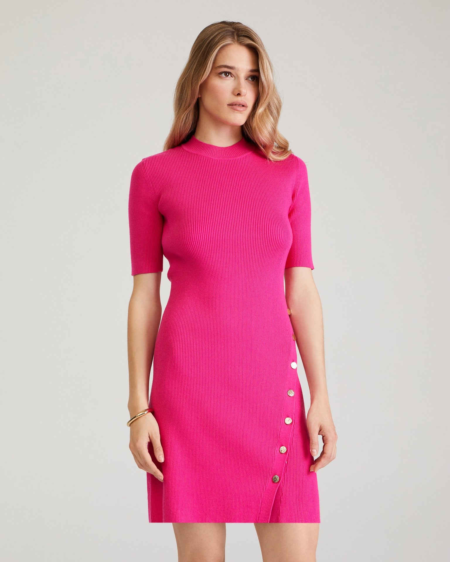 Knitted dress, Fuchsia — photo 5