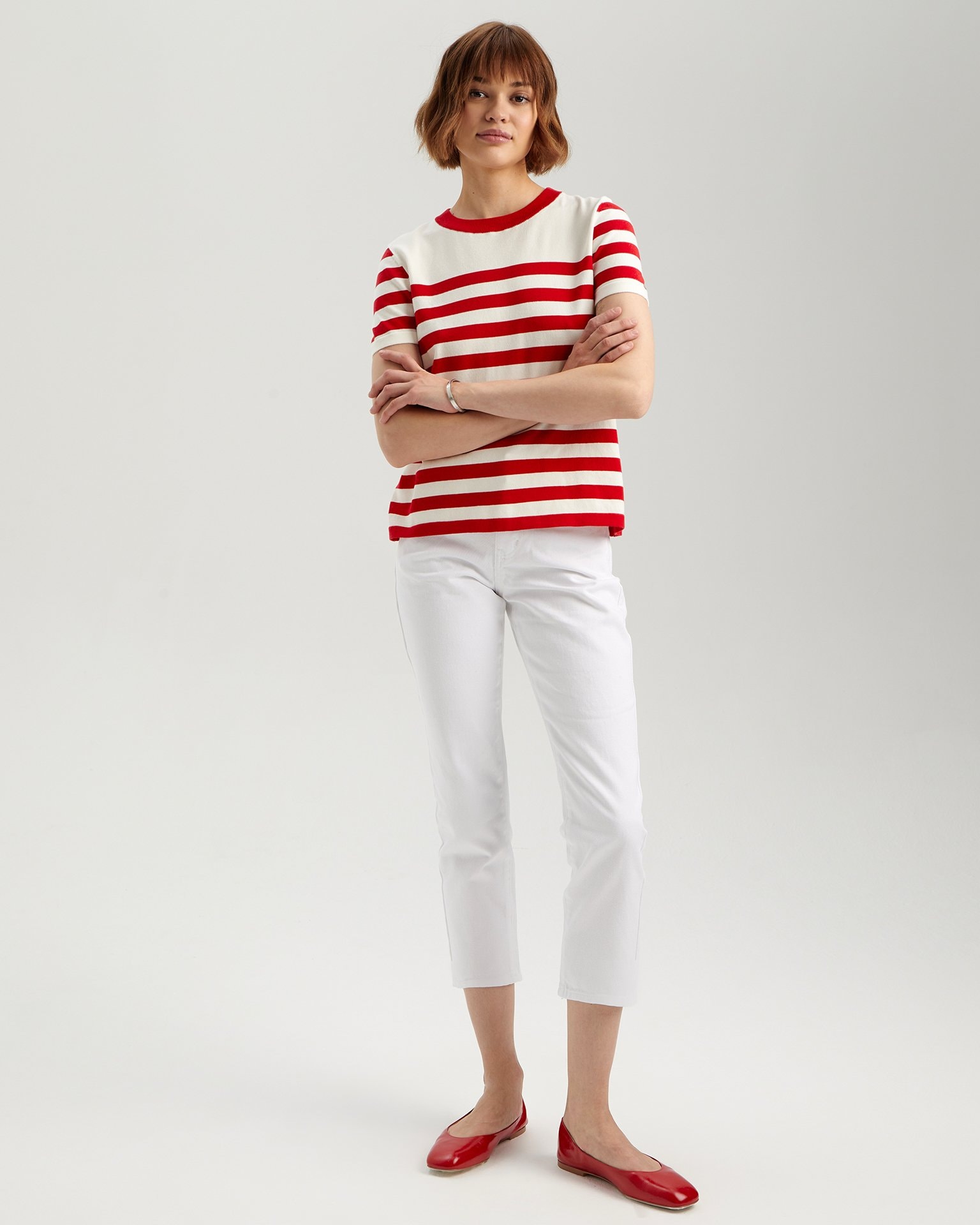 Red striped T-shirt, Red — photo 3
