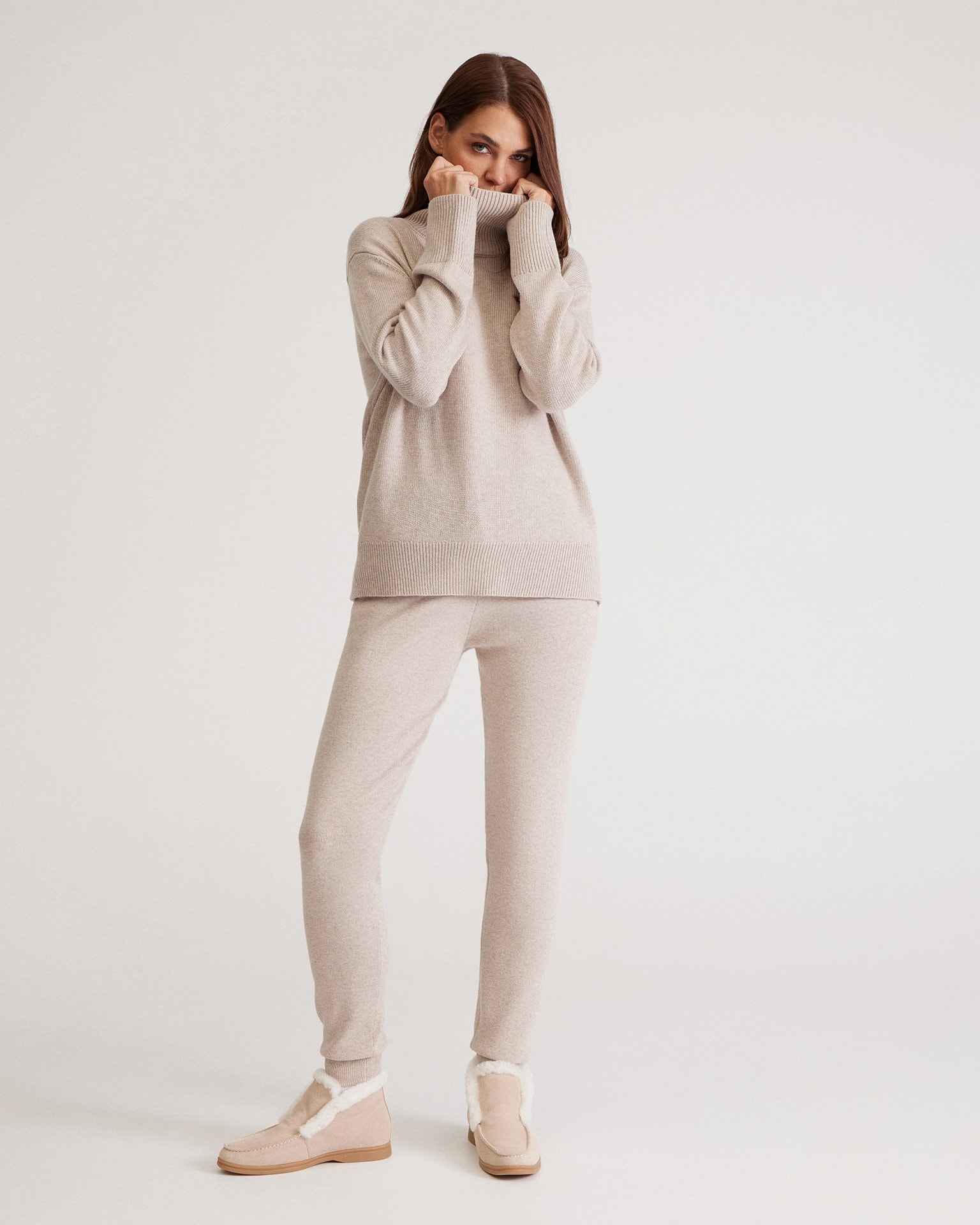 Knitted Suit, Beige