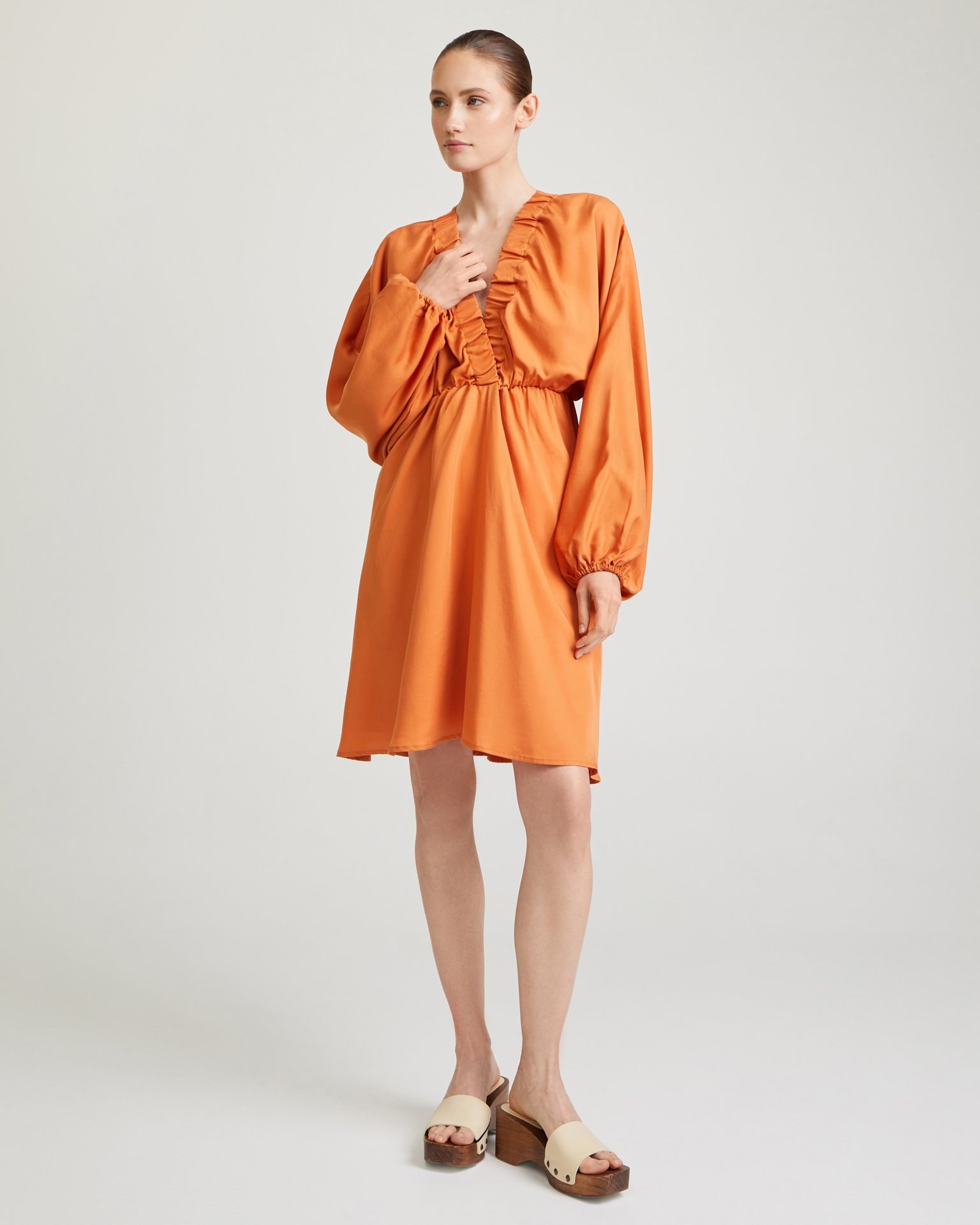 Dress with original cut, Terracotta — photo 2