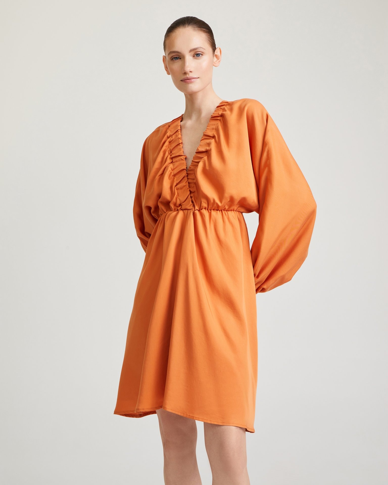 Dress with original cut, Terracotta — photo 4