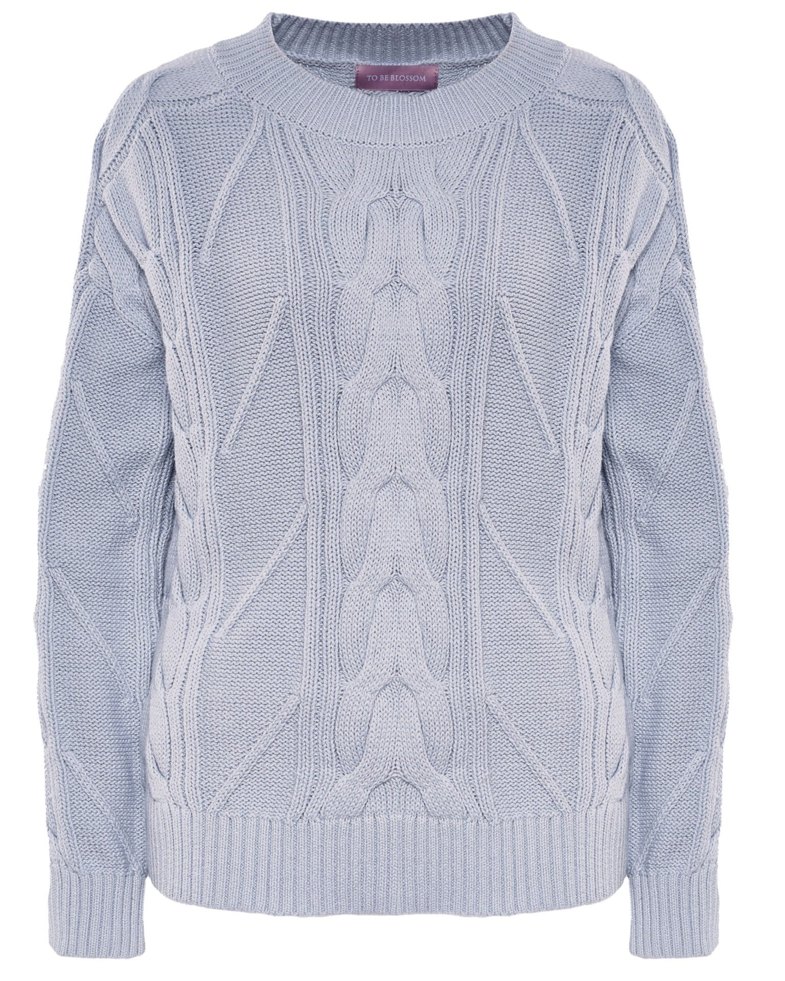 Cable Knit Jumper, Blue — photo 7