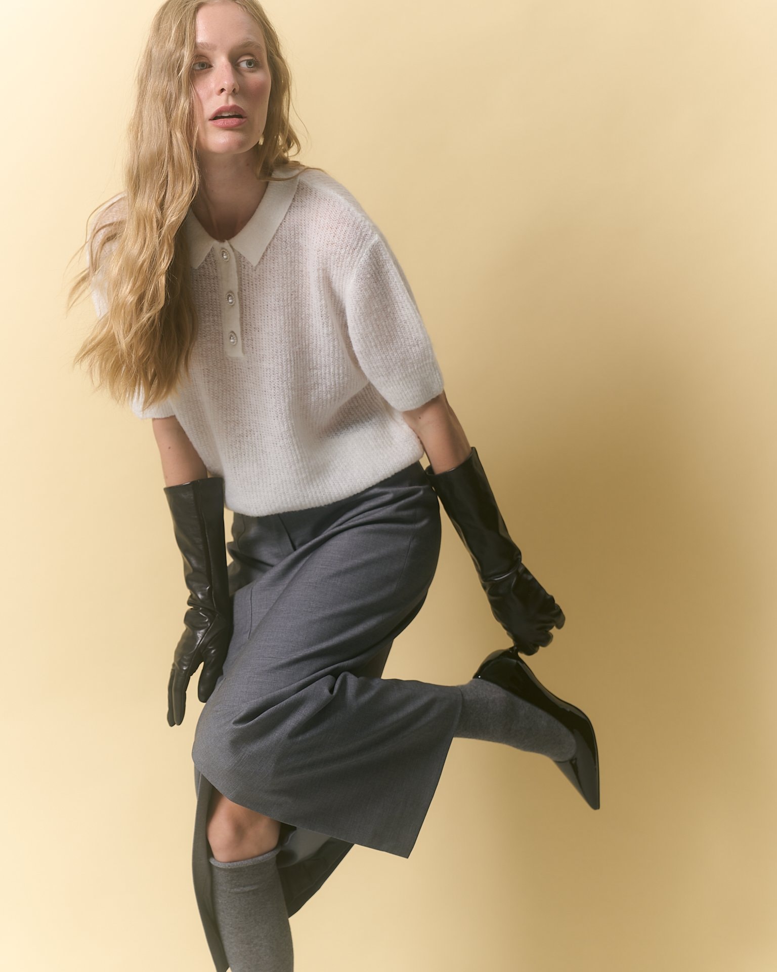 Polo jumper, White — photo 2