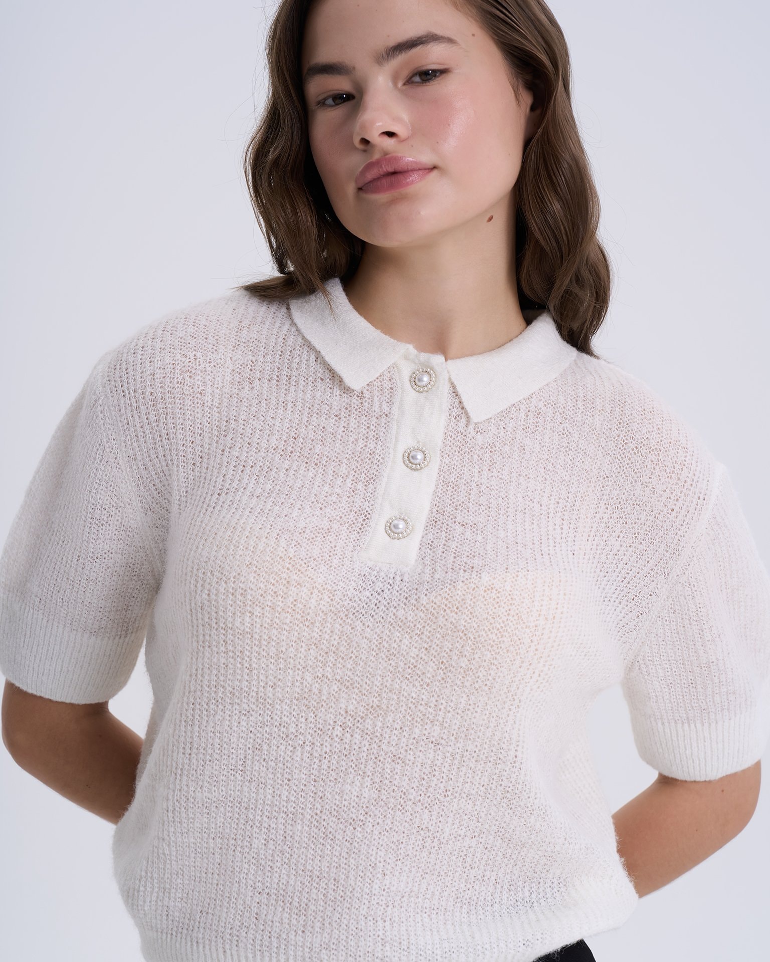 Polo jumper, White — photo 3
