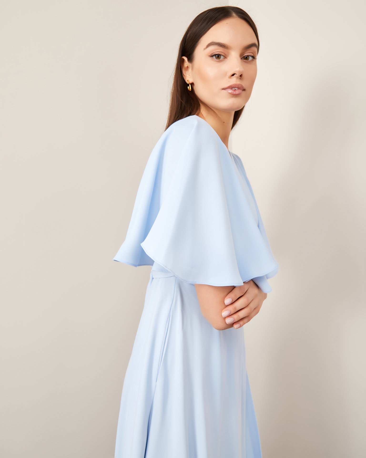 Dress with batwing sleeves, Light Blue — photo 4