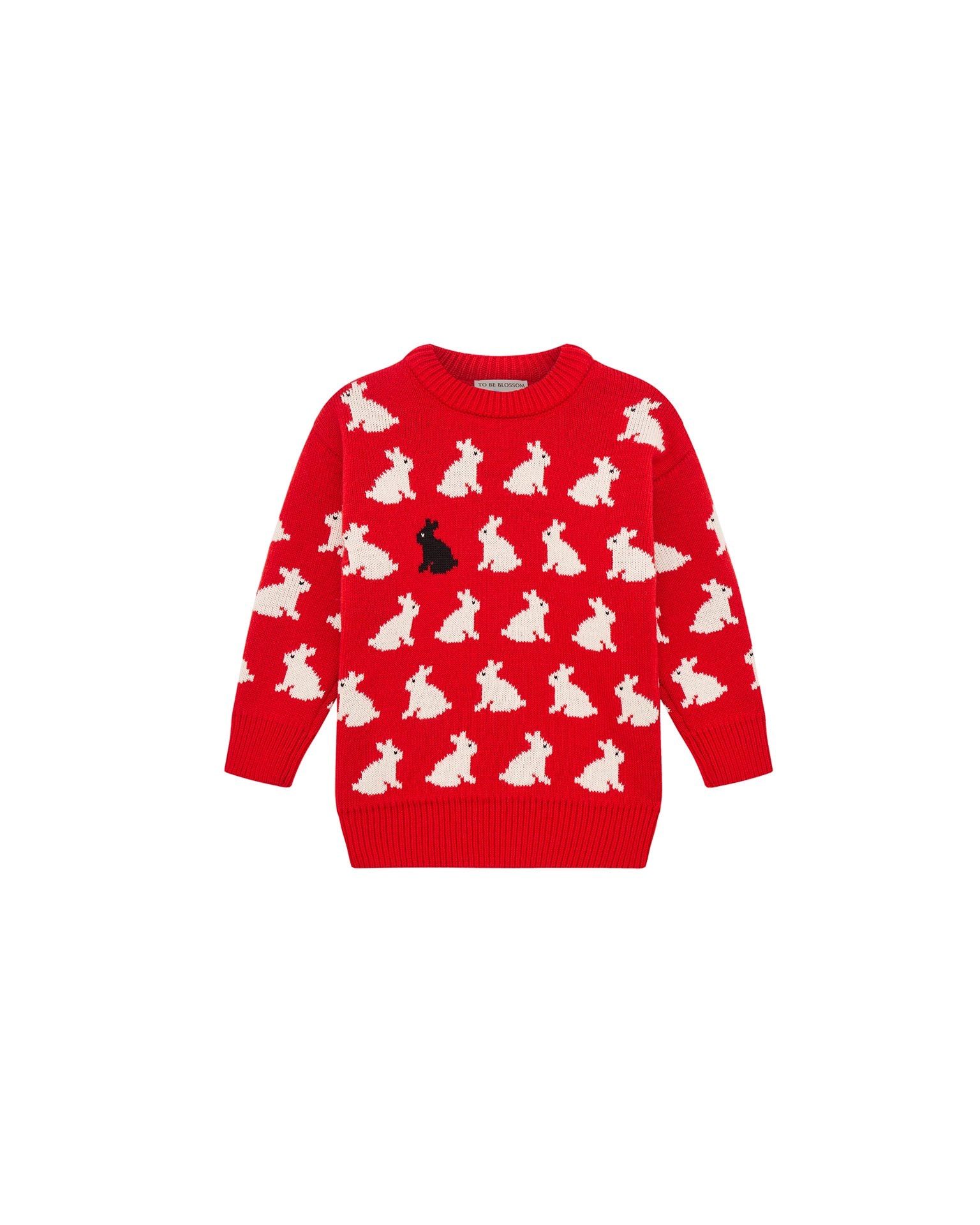 Children's jumper with rabbits, Red