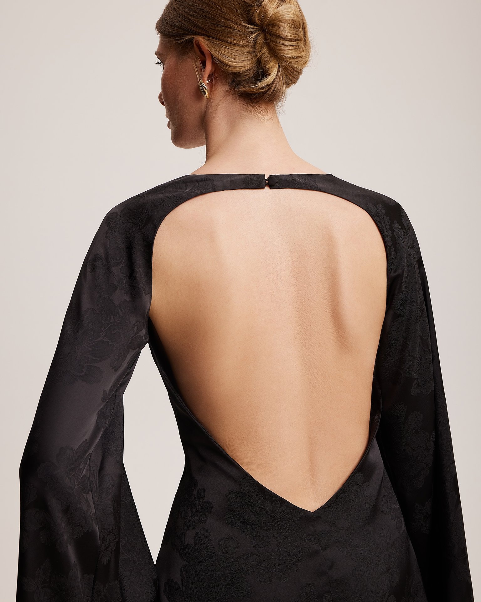 Dress with voluminous sleeves, Black — photo 5