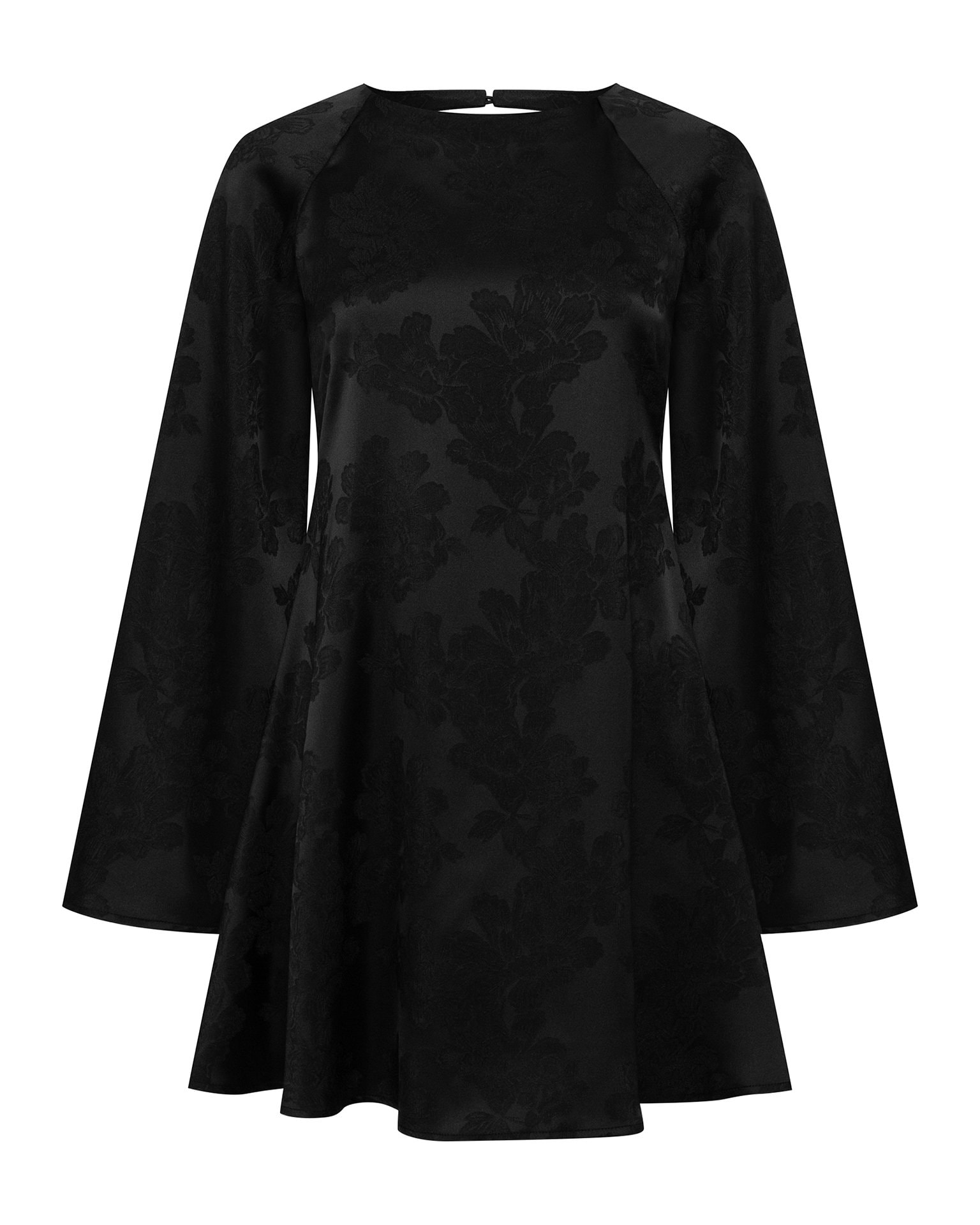 Dress with voluminous sleeves, Black — photo 7
