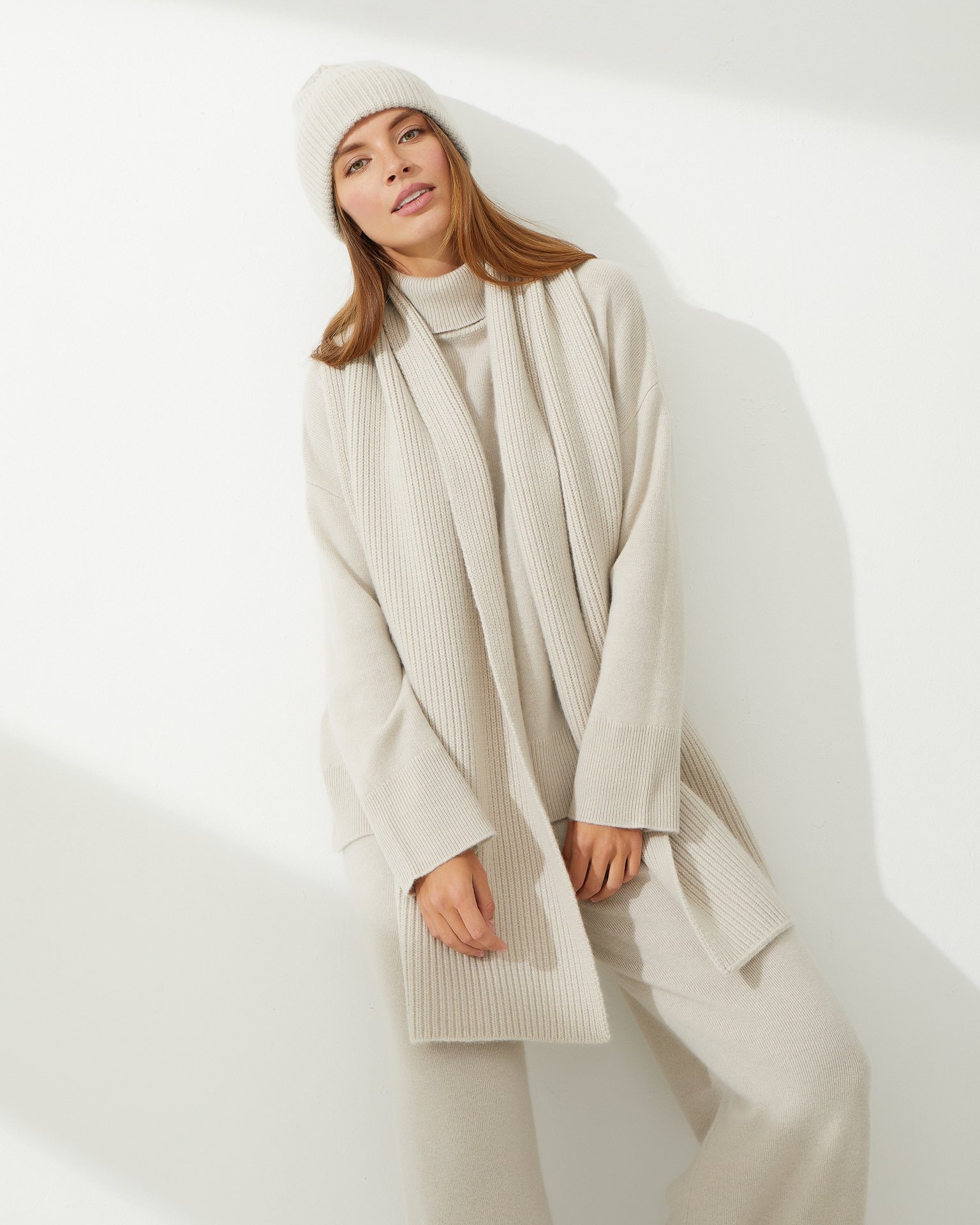Cashmere scarf, Beige — photo 3
