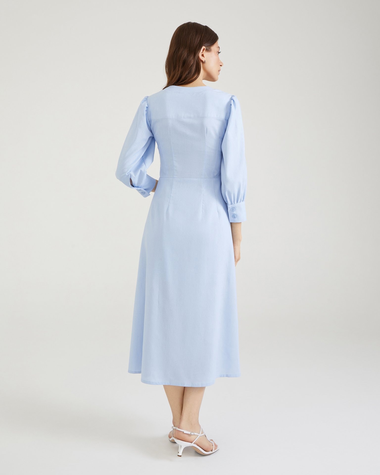 Fitted midi dress, Light Blue — photo 4