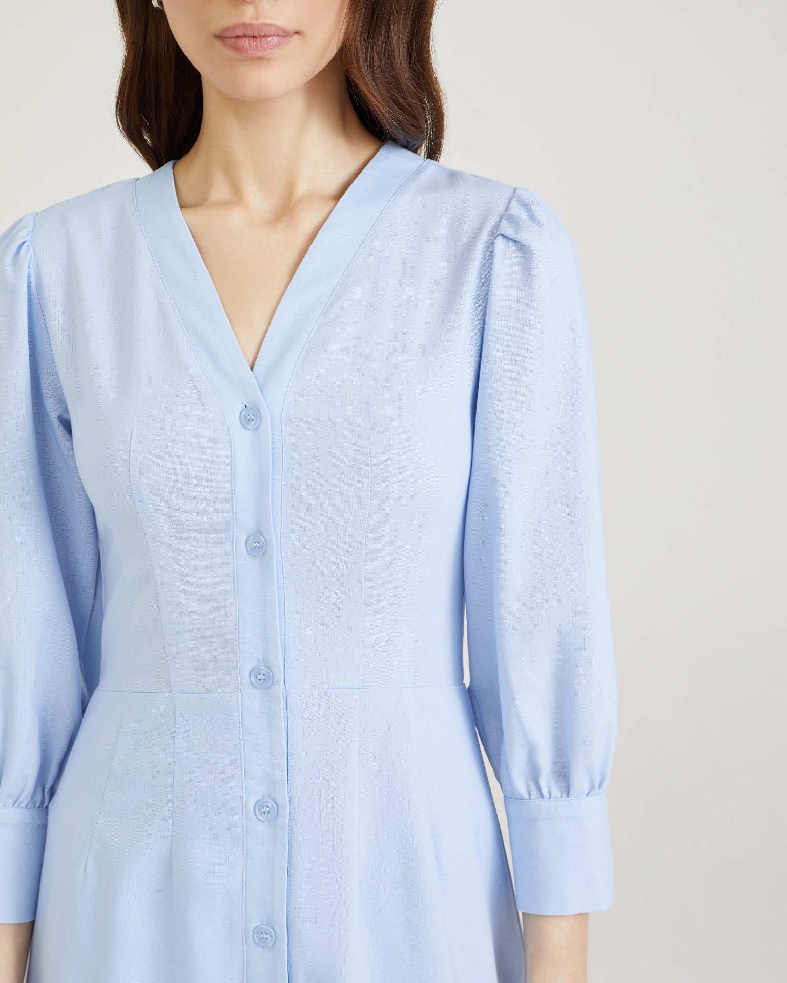 Fitted midi dress, Light Blue — photo 7