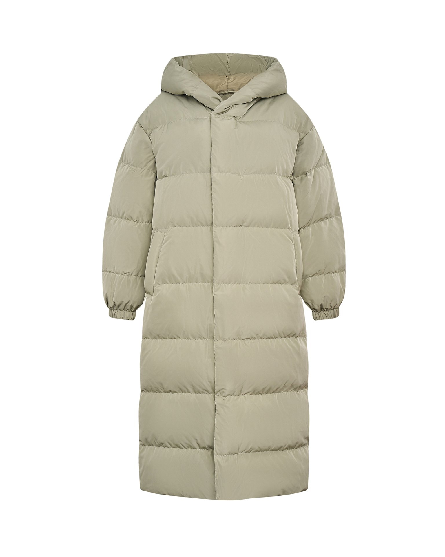 Khaki puffer jacket with snap fasteners, Khaki — photo 8
