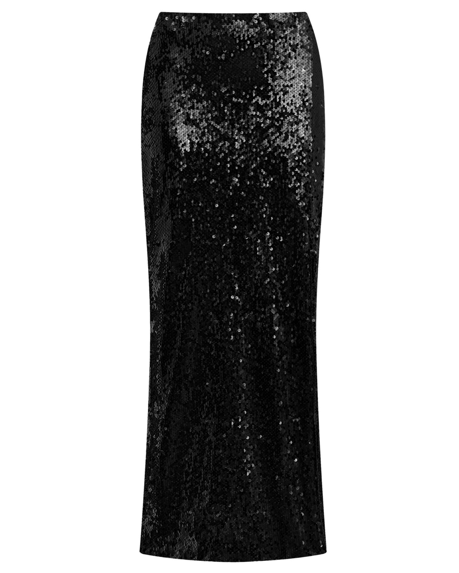 Black sequin skirt, Black — photo 10
