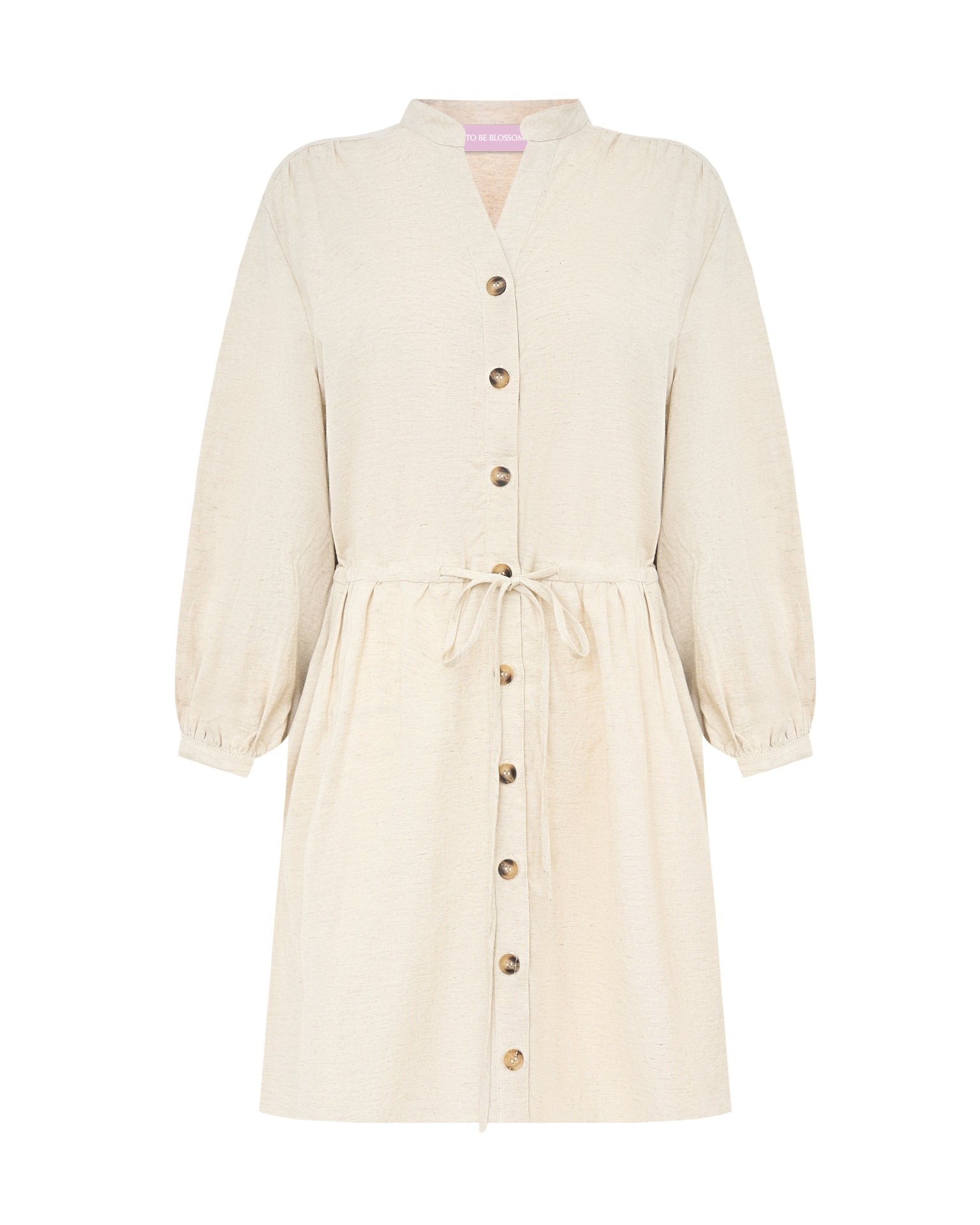 Linen shirt dress, Beige — photo 7