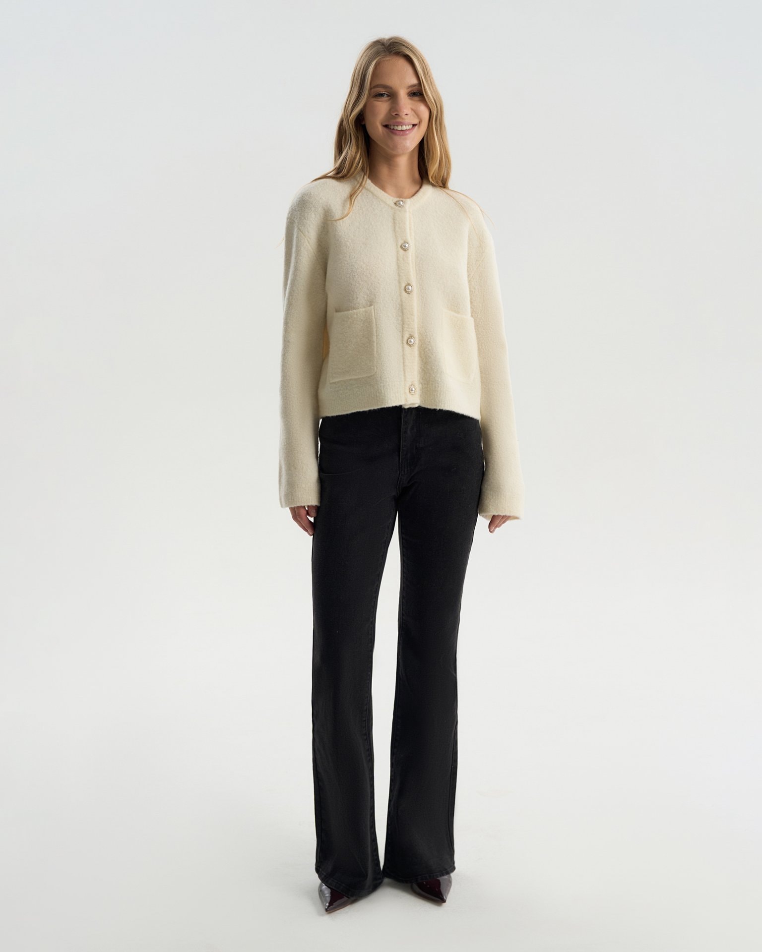 Black flared jeans, Black — photo 2